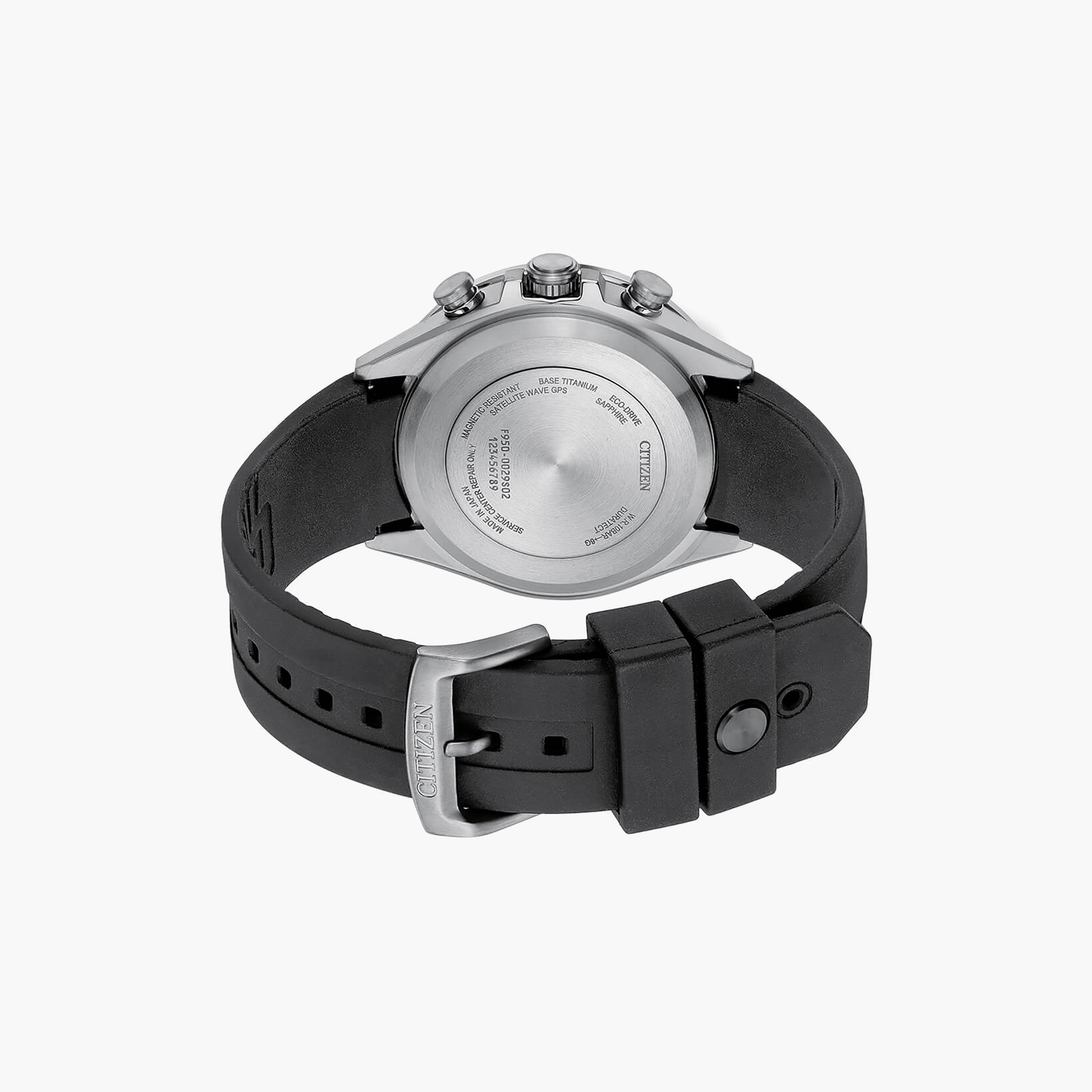 Citizen Eco-Drive Satellite Wave GPS Men's 46 MM Black Chronograph Silicone Strap Watch | CC4050-18L-men-watchesandjewellery-watches-image-3