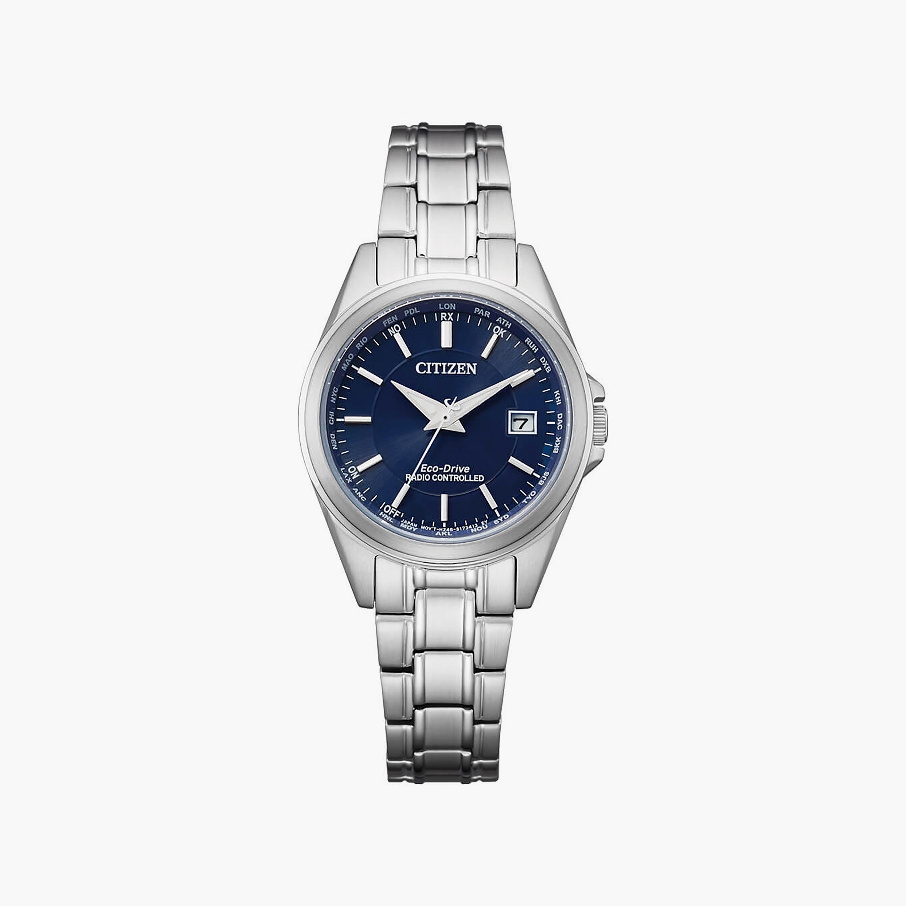 ساعة سيتيزن ايكو درايف ذو 31 ملم بلون فضي مع انالوج بسوار ستانلس ستيل | EC1180-81L-women-watchesandjewellery-watches-image-1
