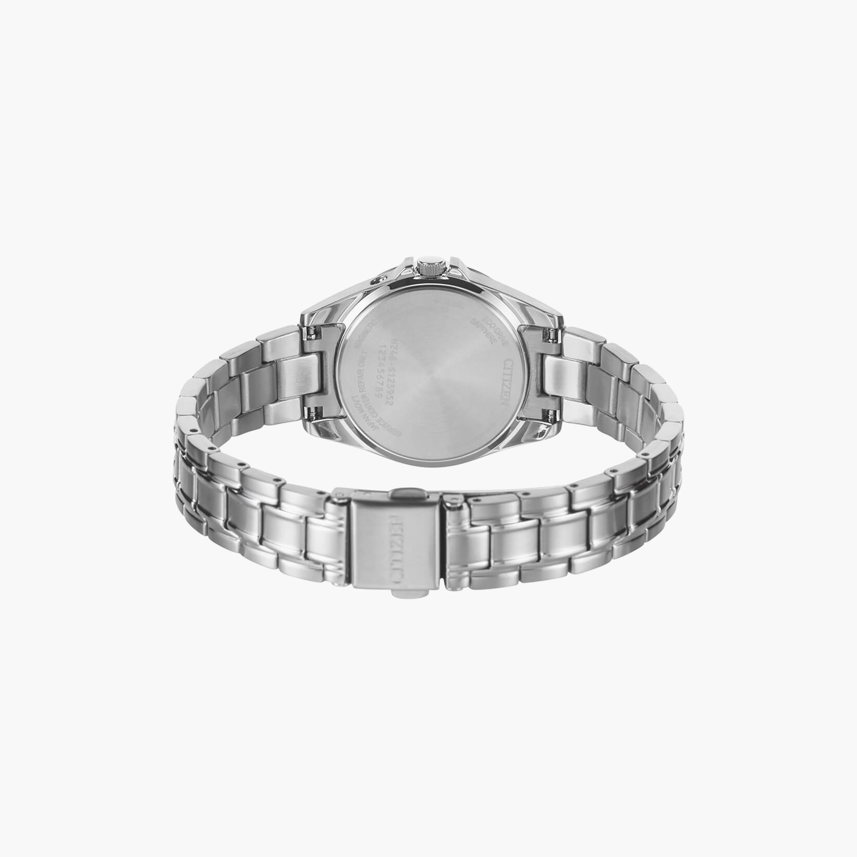 ساعة سيتيزن ايكو درايف ذو 31 ملم بلون فضي مع انالوج بسوار ستانلس ستيل | EC1180-81L-women-watchesandjewellery-watches-image-3