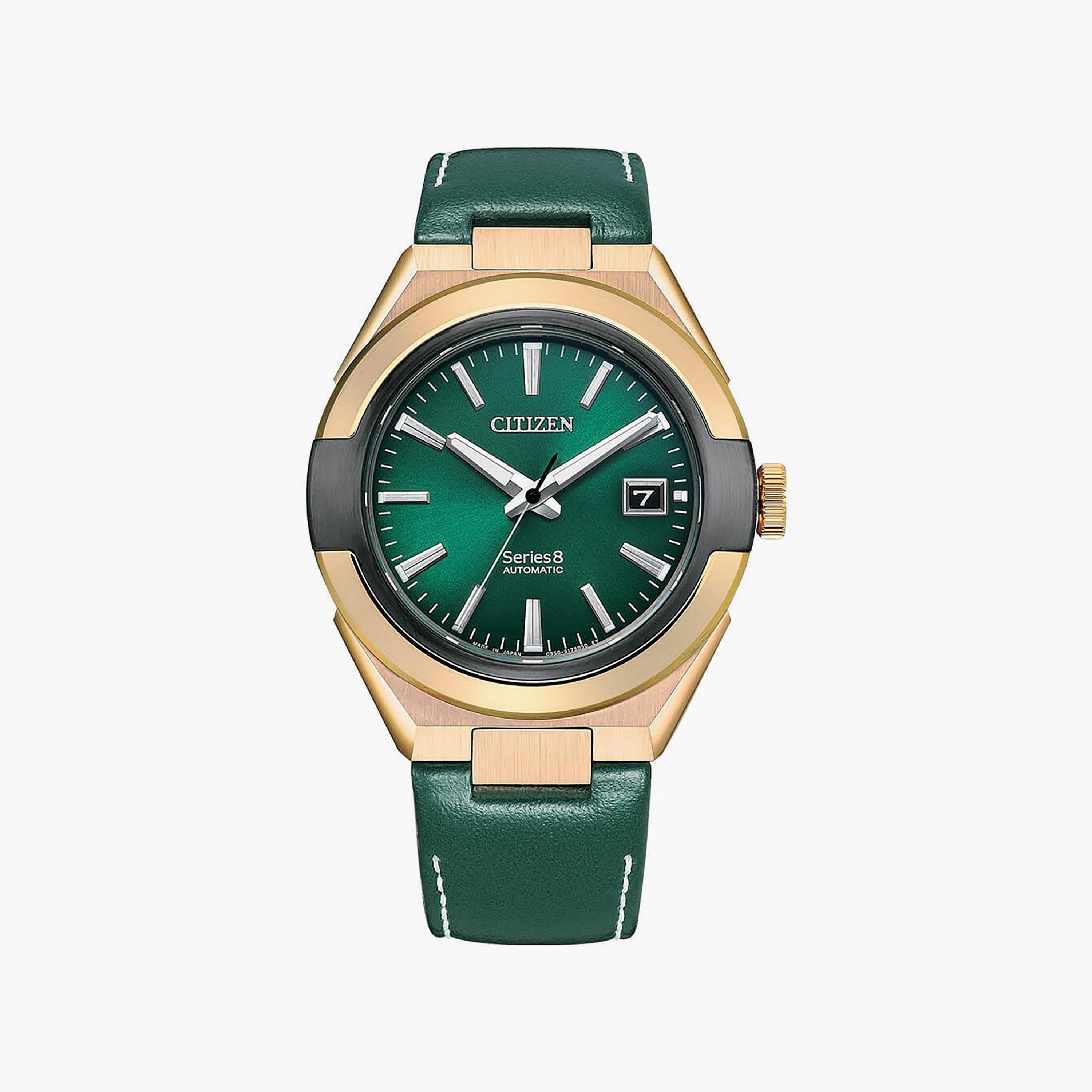 Citizen Men's 41 MM Green Automatic Leather Strap Watch | NA1002-15W-men-watchesandjewellery-watches-image-1