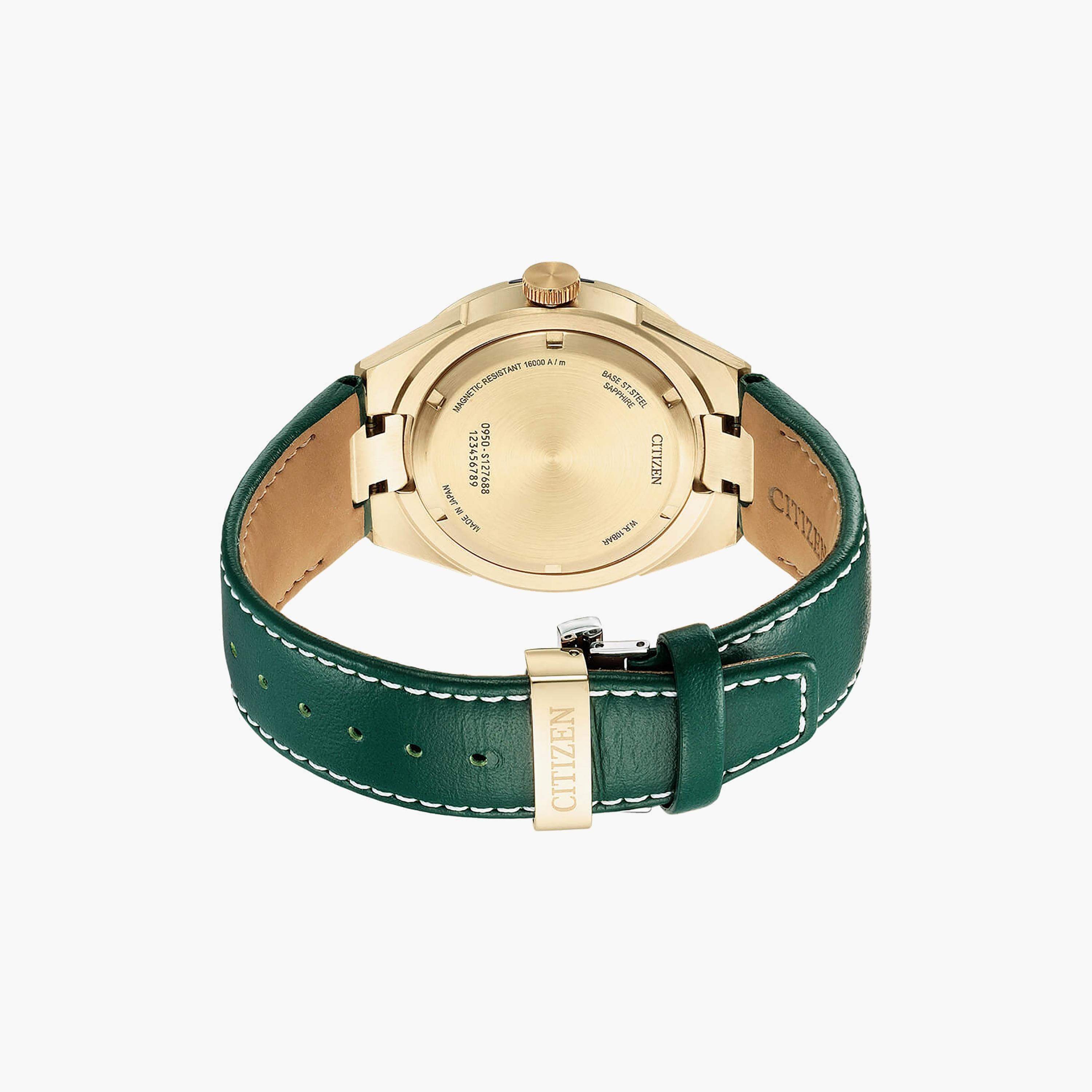 Citizen Men's 41 MM Green Automatic Leather Strap Watch | NA1002-15W-men-watchesandjewellery-watches-image-3