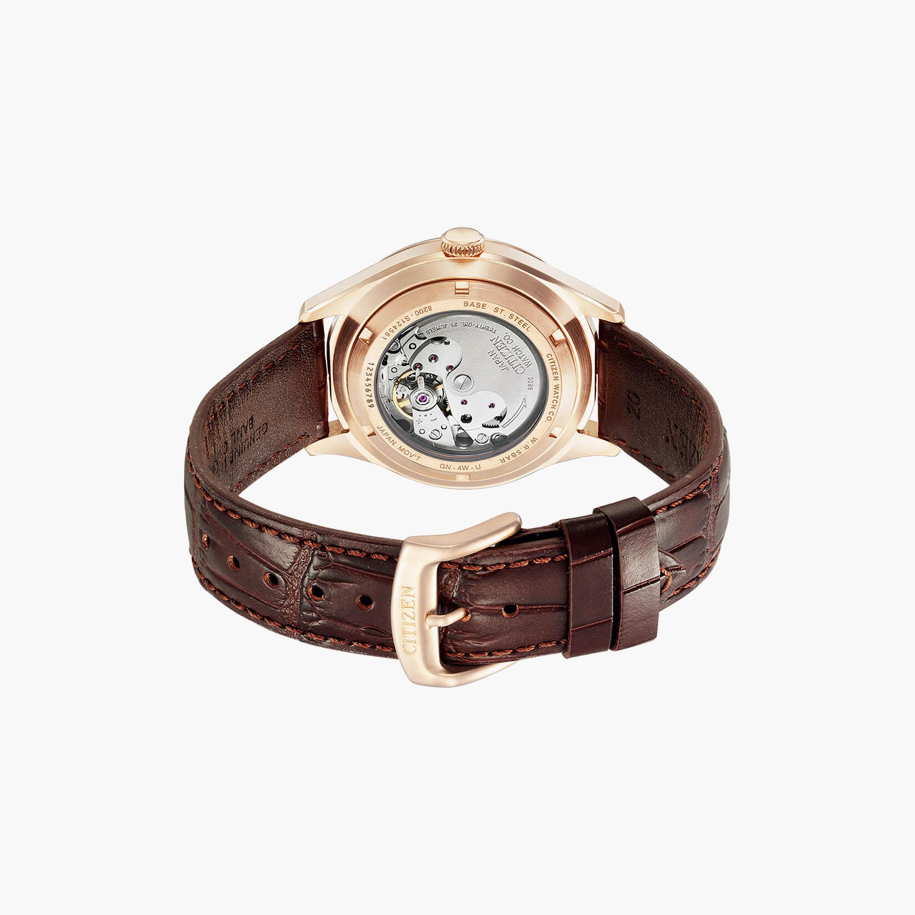 Citizen Men's 40 MM Brown Automatic Leather Strap Watch | NH8393-05A-men-watchesandjewellery-watches-image-3