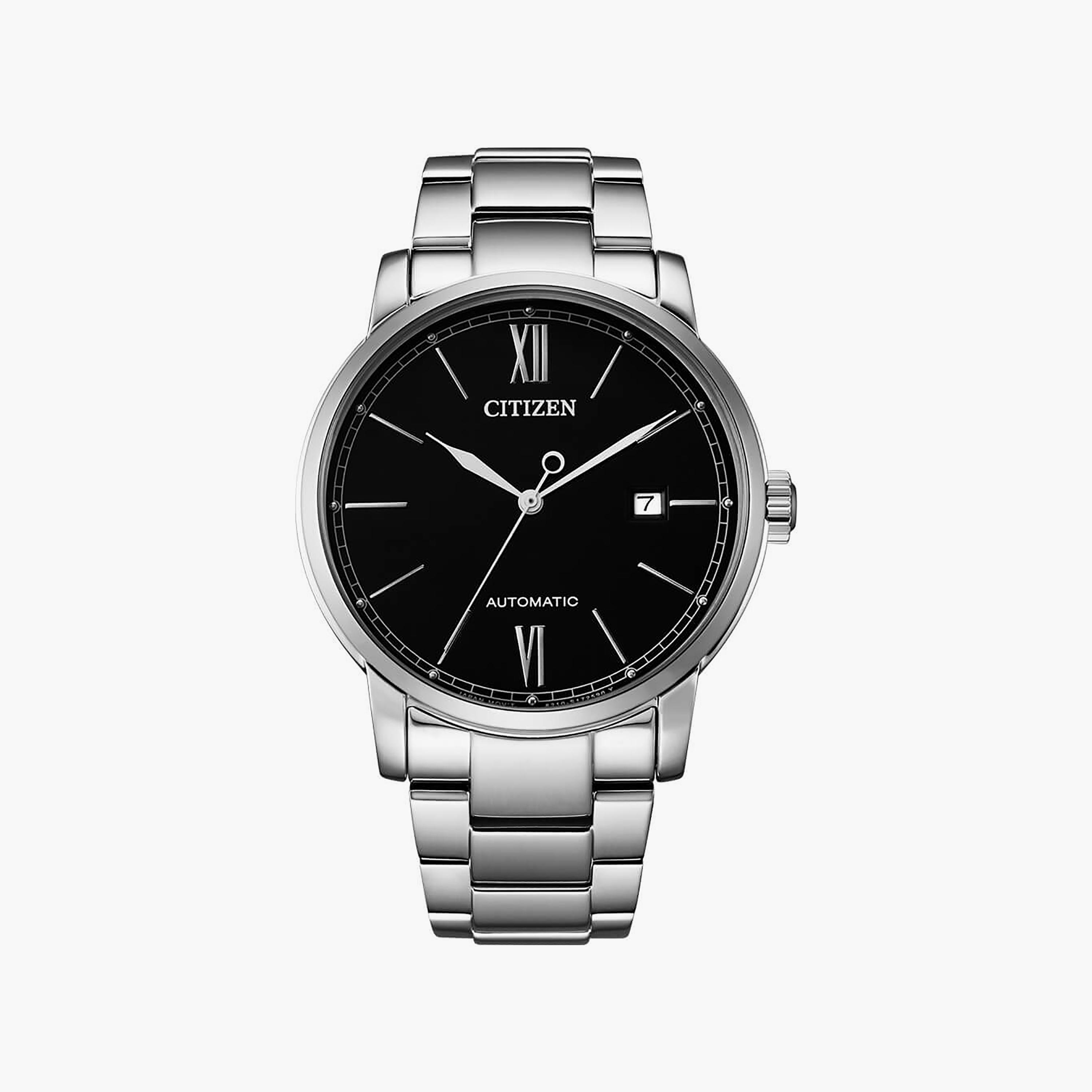 ساعة سيتيزن للرجال ذو 42 ملم بلون فضي مع أوتوماتيكي بسوار ستانلس ستيل | NJ0130-88E-men-watchesandjewellery-watches-image-1
