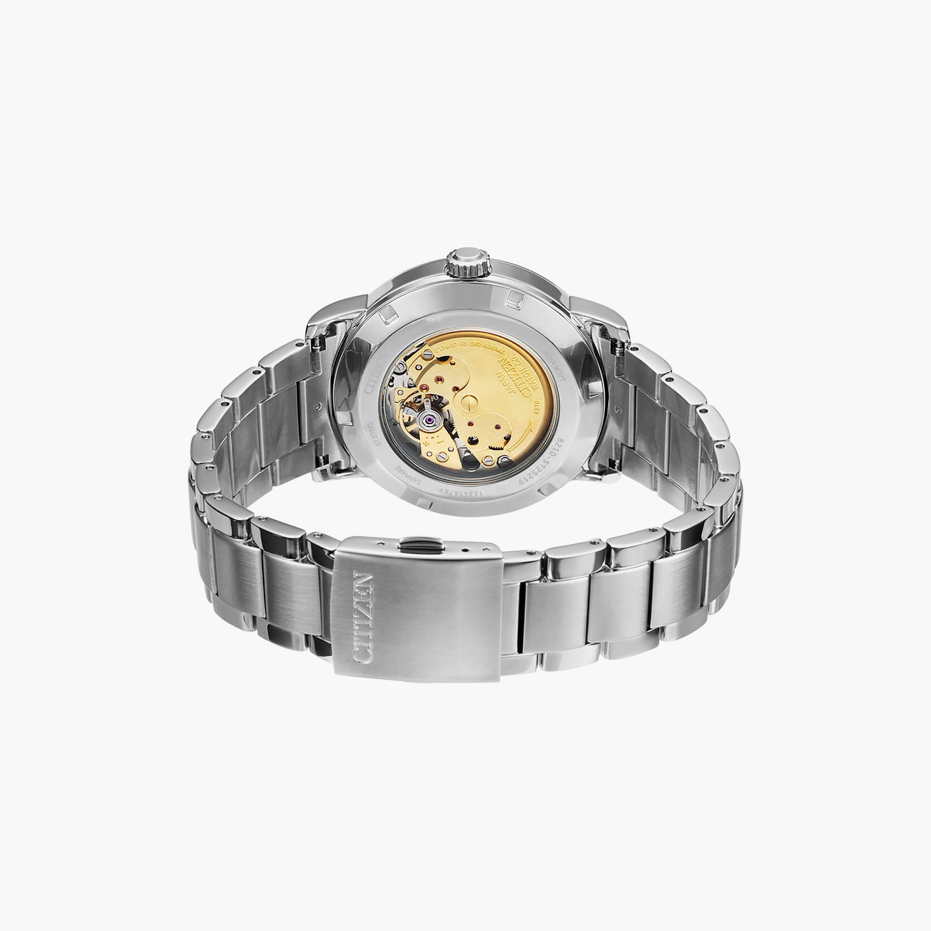 ساعة سيتيزن للرجال ذو 42 ملم بلون فضي مع أوتوماتيكي بسوار ستانلس ستيل | NJ0130-88E-men-watchesandjewellery-watches-image-3