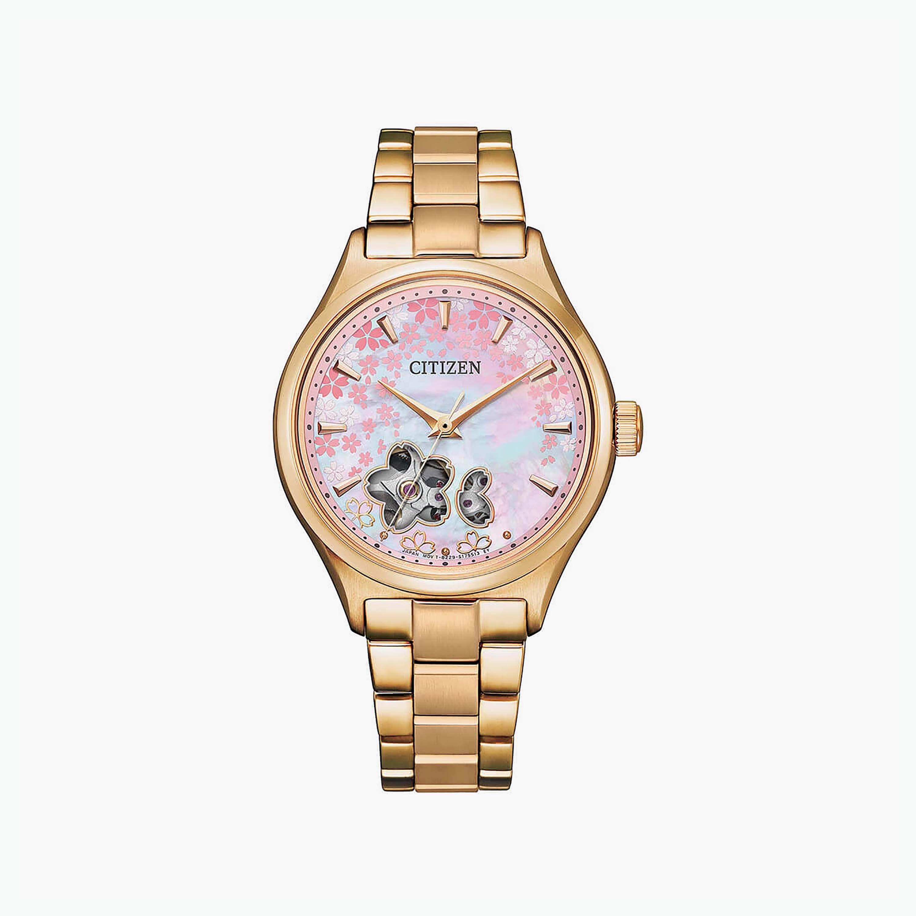 Citizen Women's 34 MM Gold Automatic Stainless Steel Strap Watch | PC1019-66Y-women-watchesandjewellery-watches-image-1