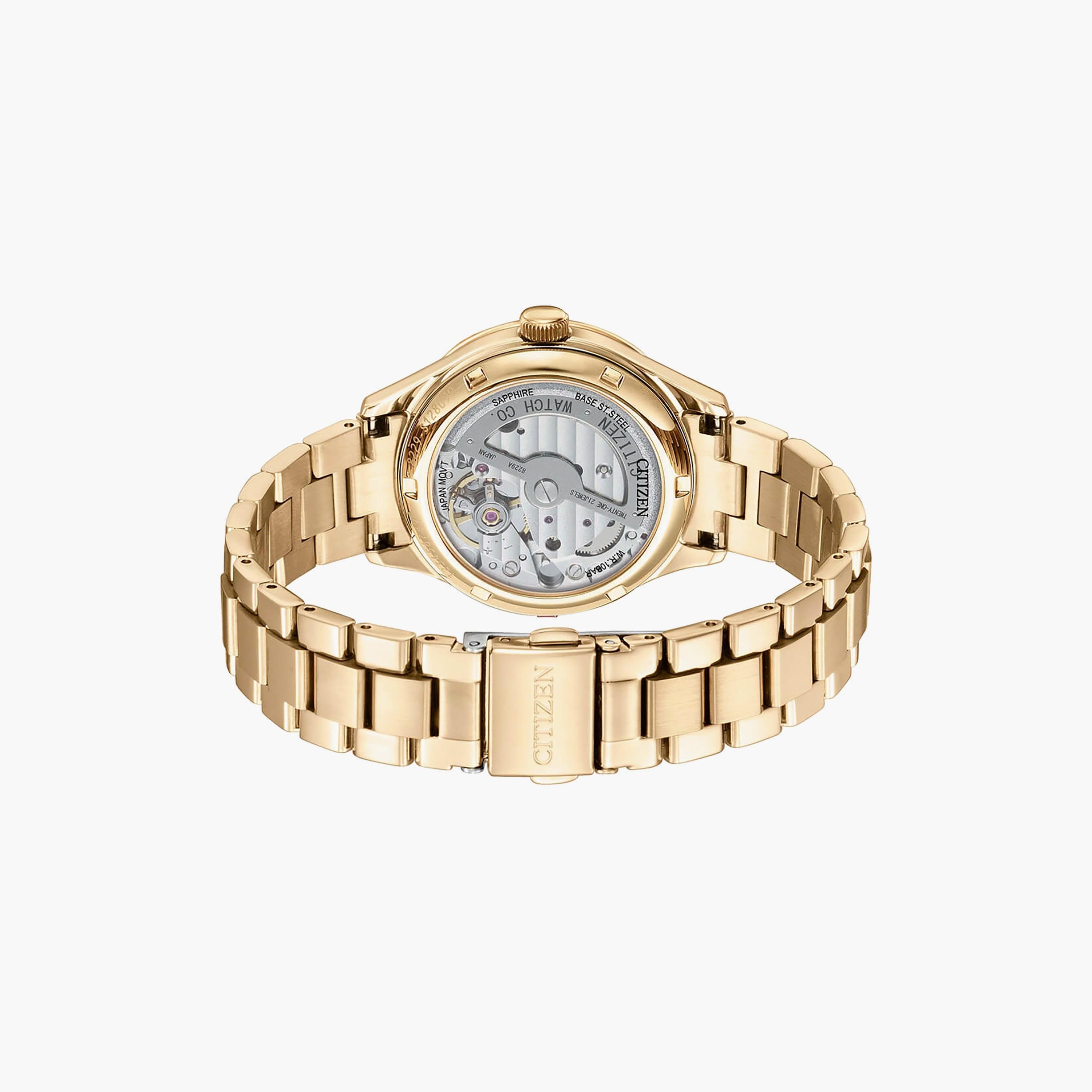 Citizen Women's 34 MM Gold Automatic Stainless Steel Strap Watch | PC1019-66Y-women-watchesandjewellery-watches-image-3