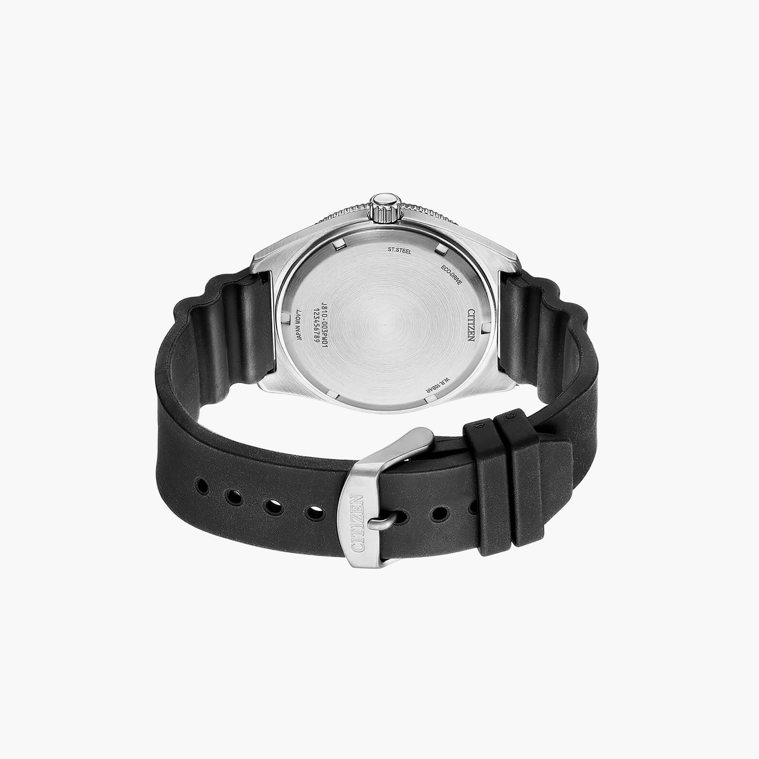 Citizen Eco-Drive Men's 43 MM Black Analog Silicone Strap Watch | AW1760-14X-men-watchesandjewellery-watches-image-3