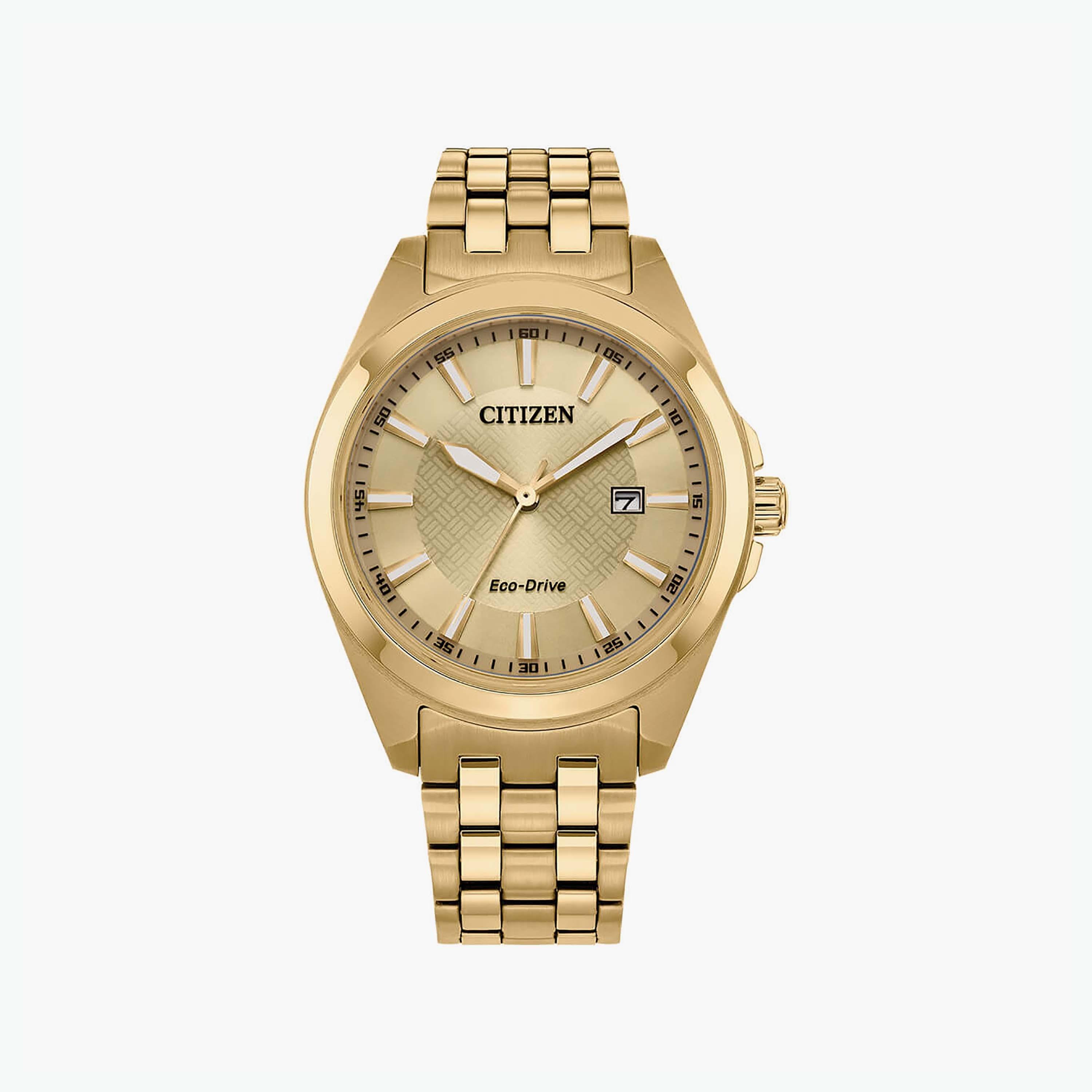 Citizen Eco-Drive Men's 42 MM Gold Analog Stainless Steel Strap Watch | BM7532-54P-men-watchesandjewellery-watches-image-1