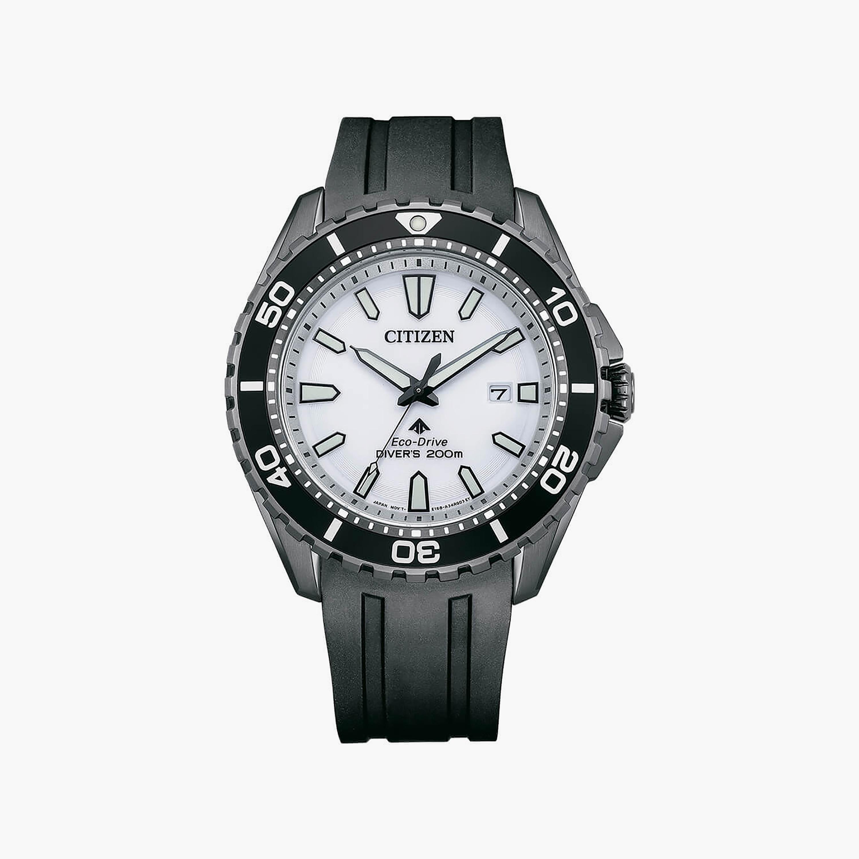 ساعة سيتيزن بروماستر للرجال ذو 45 ملم بلون اسود مع انالوج بسوار سيليكون | BN0197-08A-men-watchesandjewellery-watches-image-1