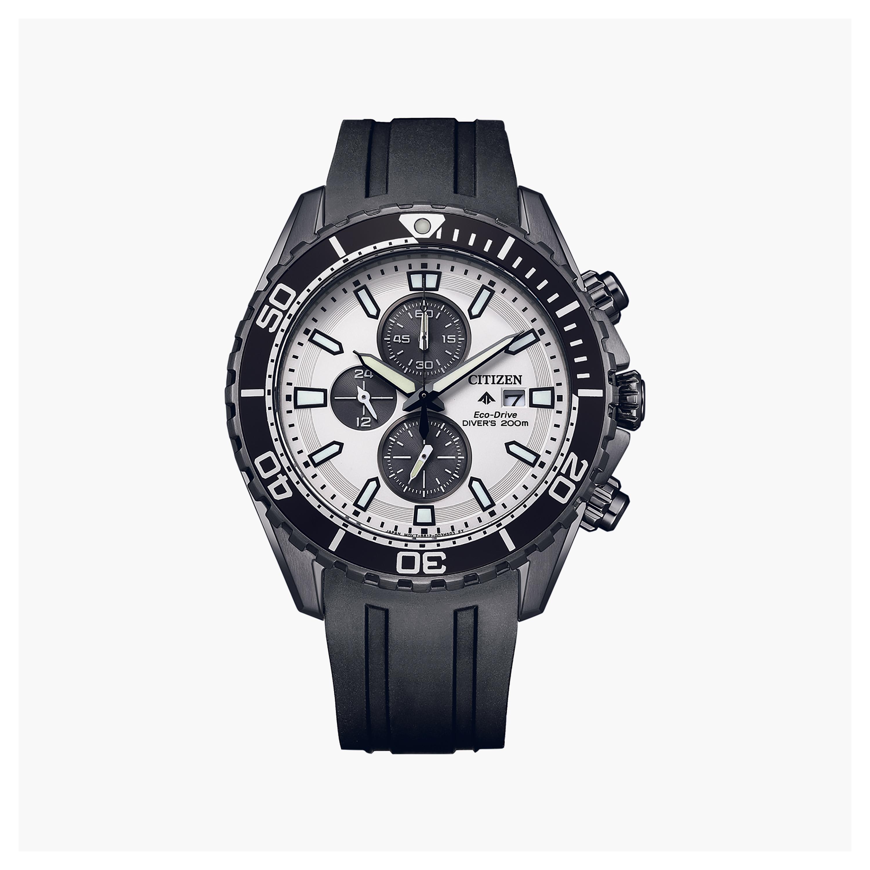 ساعة سيتيزن بروماستر للرجال ذو 44 ملم بلون اسود مع انالوج بسوار سيليكون | CA0825-05A-men-watchesandjewellery-watches-image-1