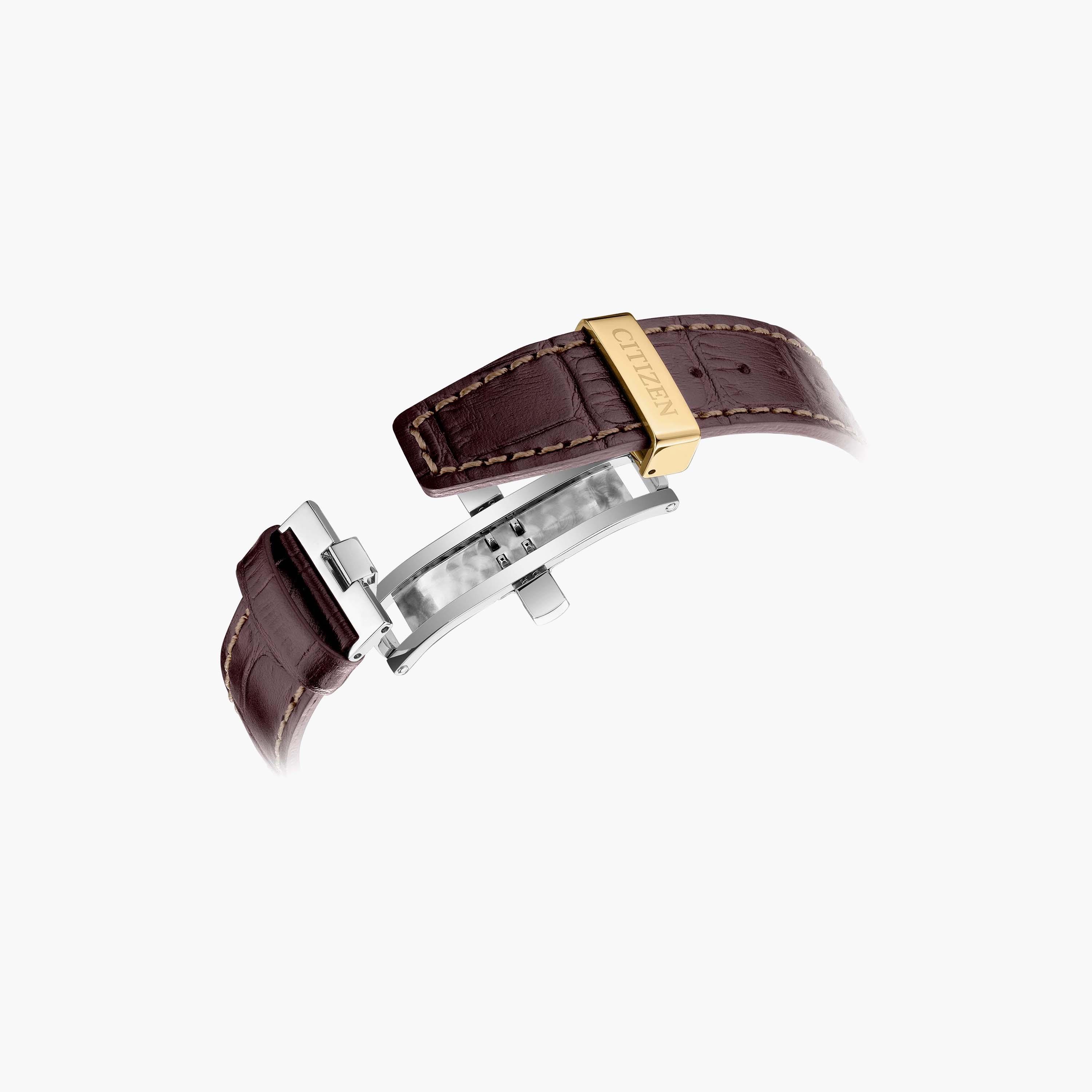 Citizen Eco-Drive Men's 43 MM Maroon Chronograph Leather Strap Watch | AT8263-10H-men-watchesandjewellery-watches-image-3