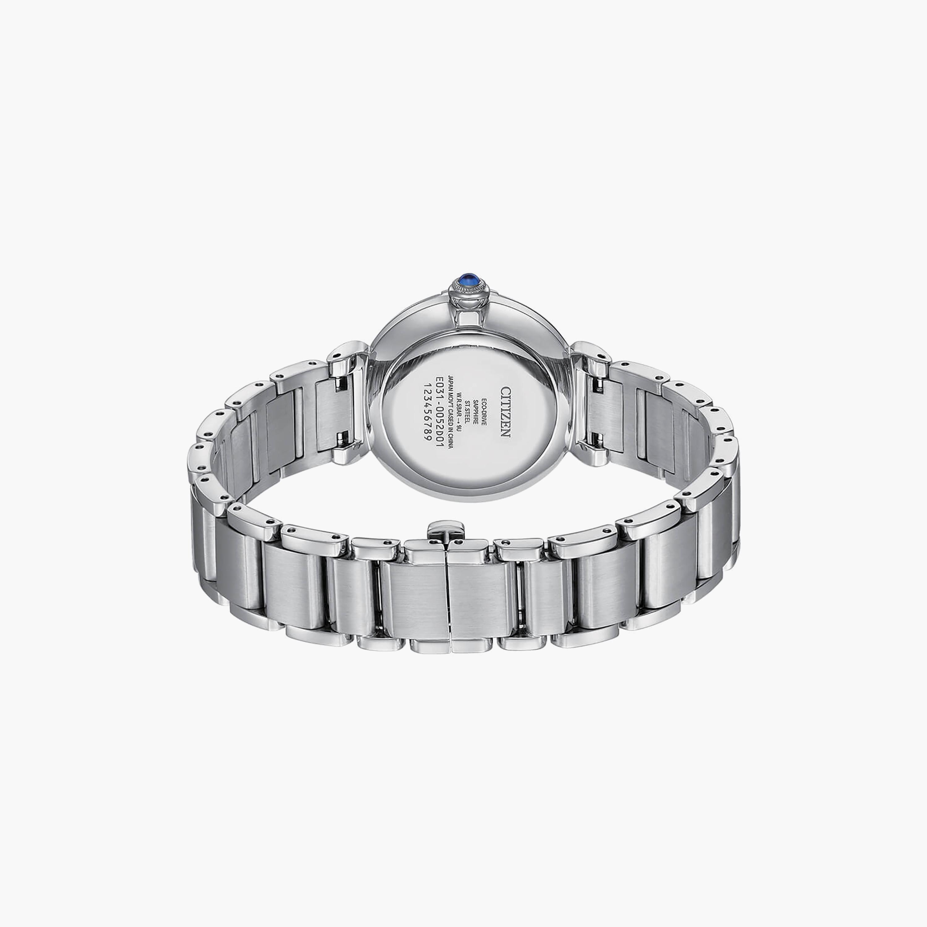 ساعة سيتيزن ذو 30 ملم بلون فضي مع انالوج بسوار ستانلس ستيل | EM1060-87N-women-watchesandjewellery-watches-image-3