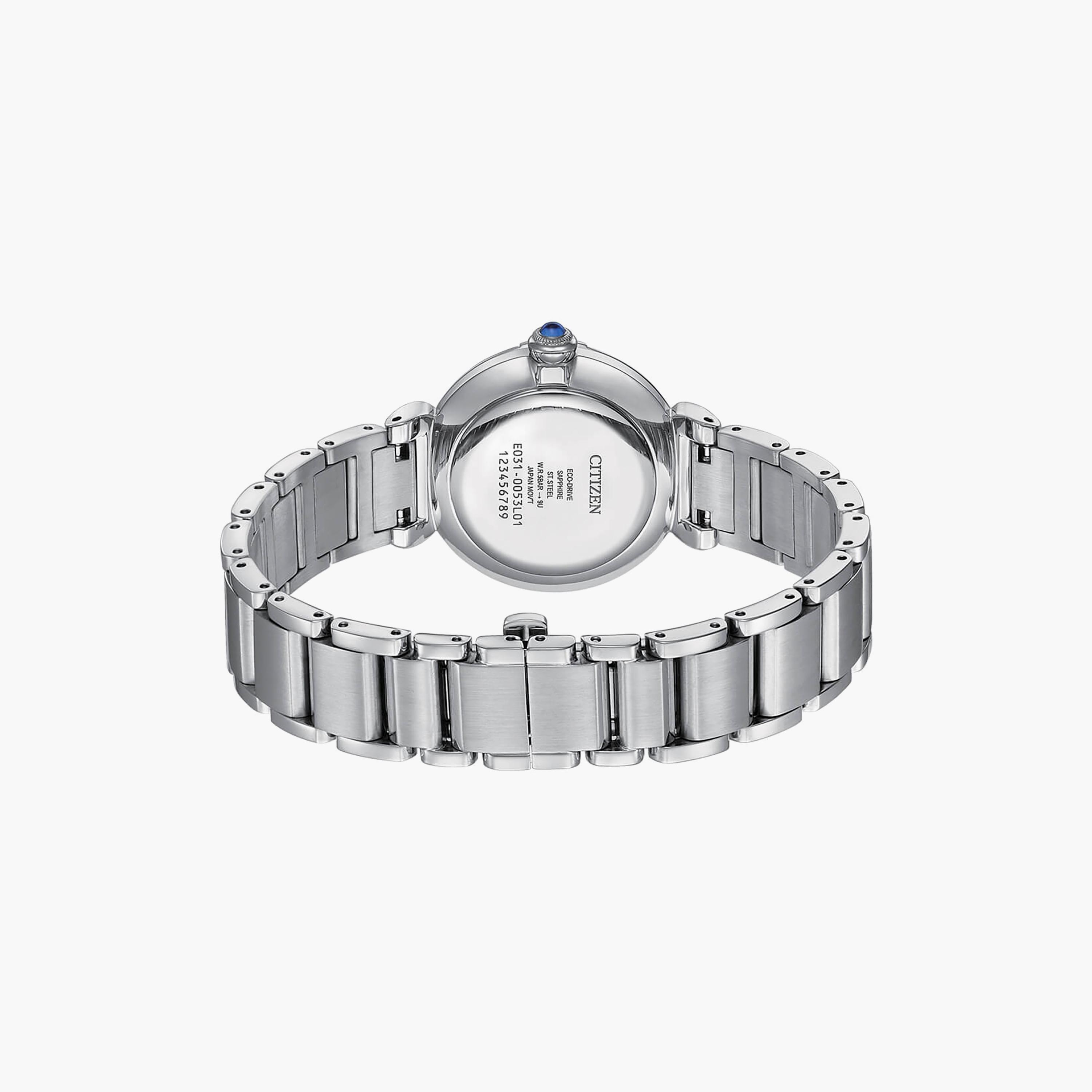 ساعة سيتيزن ذو 30 ملم بلون فضي مع انالوج بسوار ستانلس ستيل | EM1070-83D-women-watchesandjewellery-watches-image-3