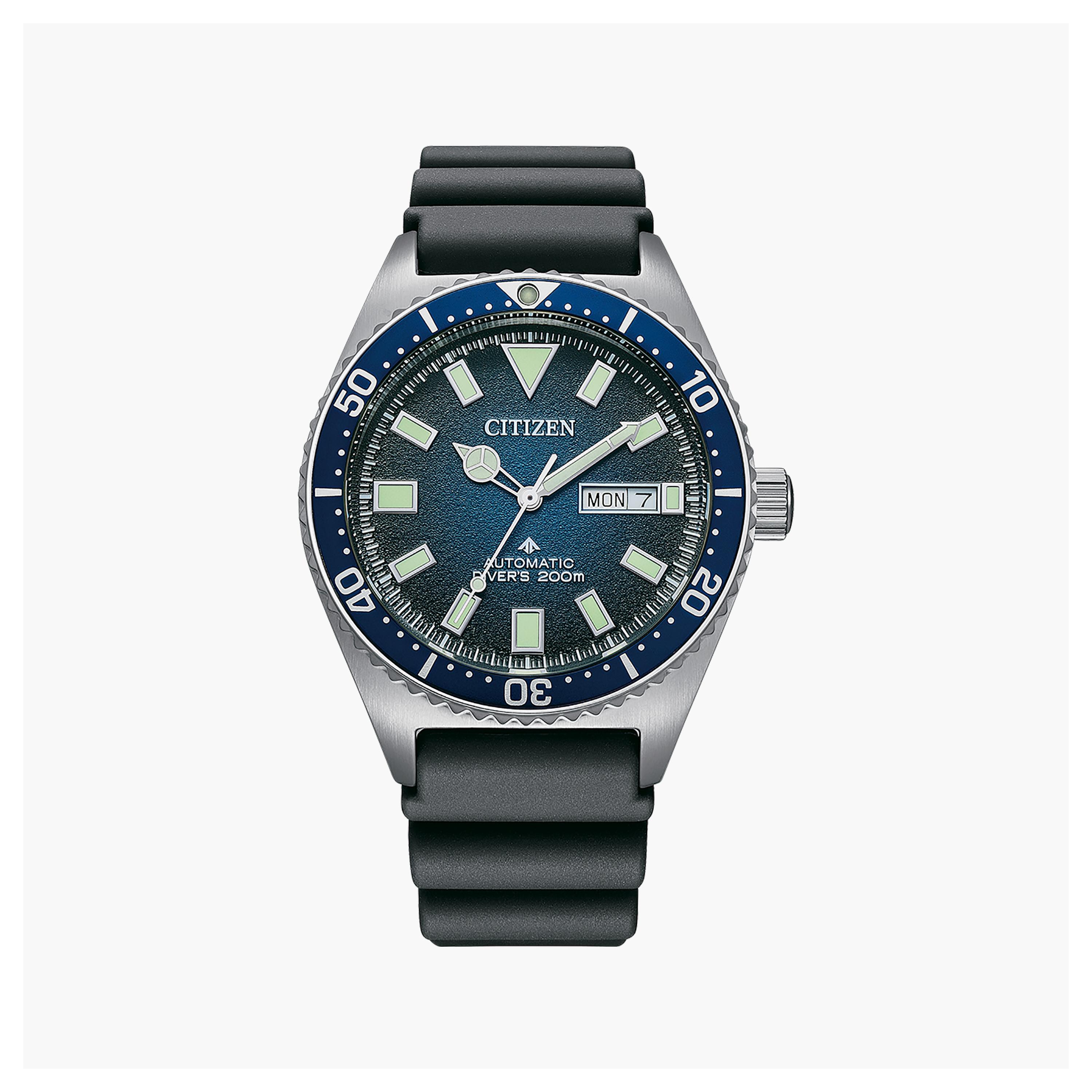 ساعة سيتيزن للرجال ذو 41 ملم بلون اسود مع أوتوماتيكي بسوار سيليكون | NY0129-07L-men-watchesandjewellery-watches-image-1