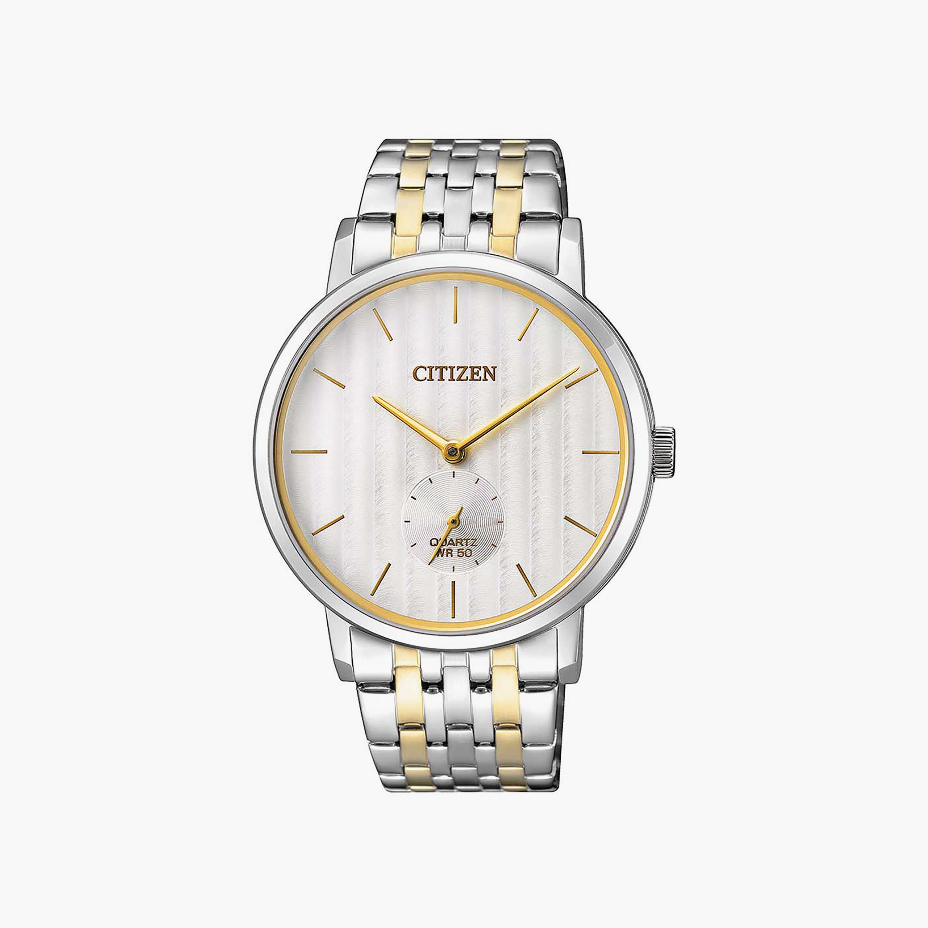 Citizen 39 MM Silver & Gold Analog Stainless Steel Strap Watch | BE9174-55A-girls-accessories-watches-image-1