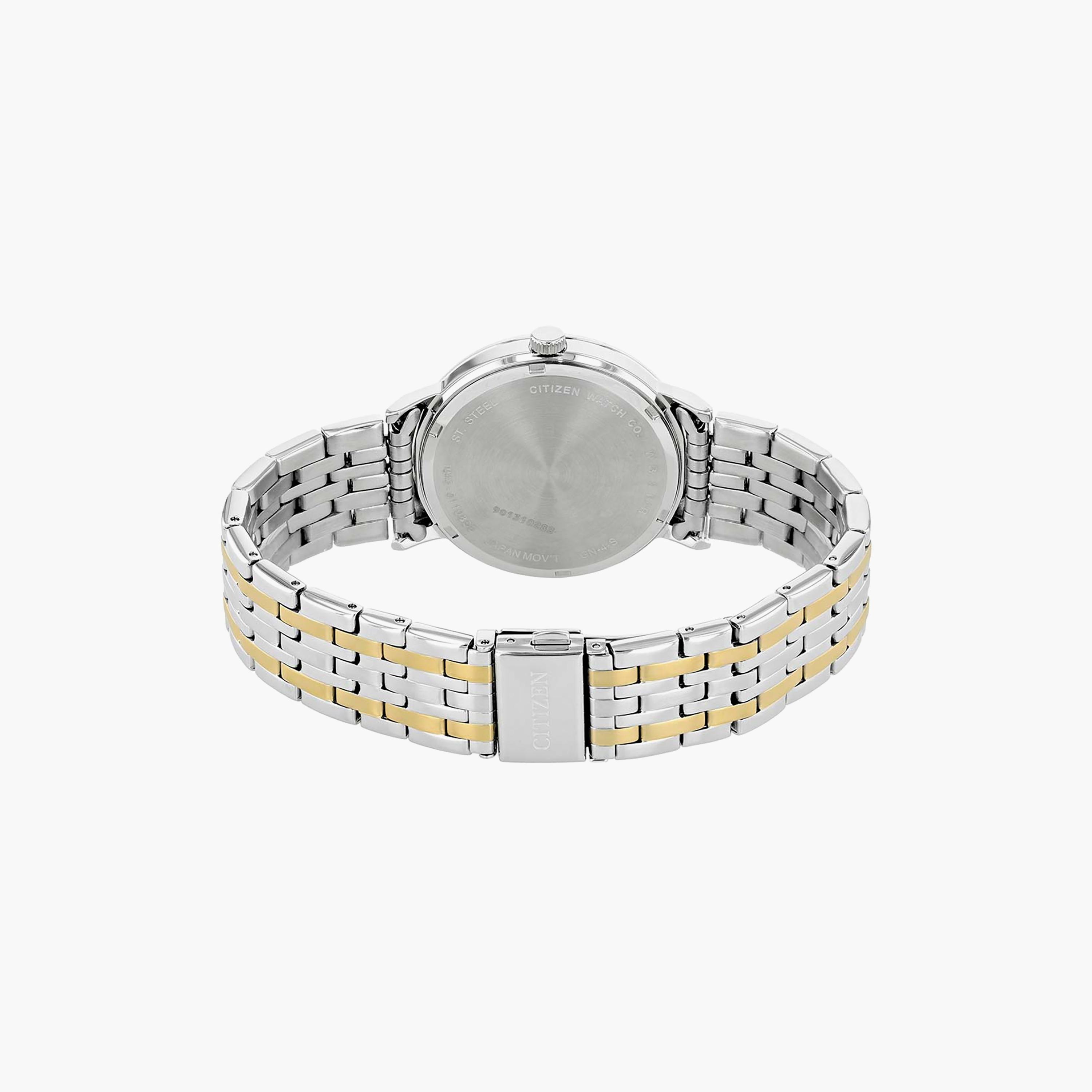 ساعة سيتيزن ذو 39 ملم بلون فضي وذهبي مع انالوج بسوار ستانلس ستيل | BE9174-55A-girls-accessories-watches-image-3