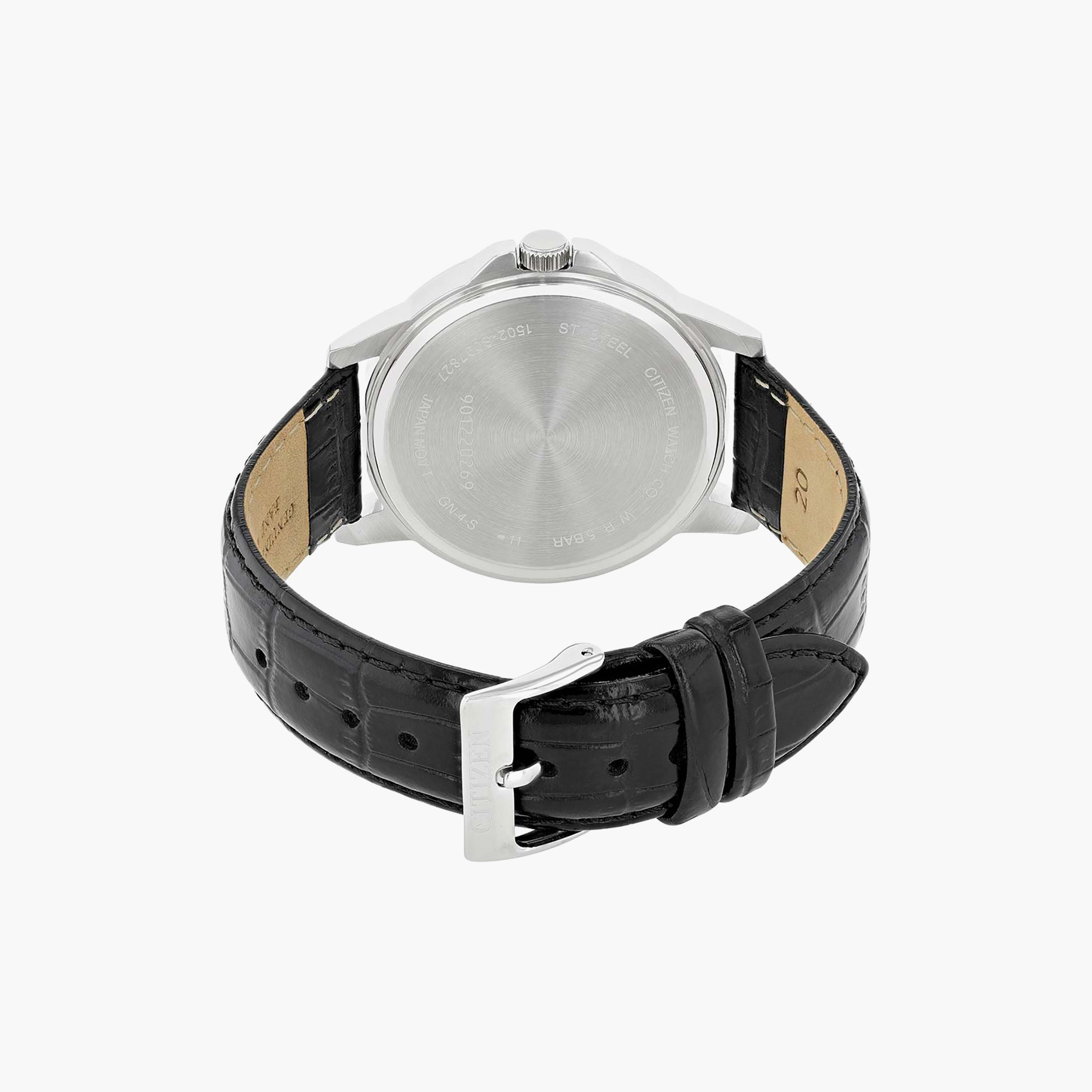 Citizen Men's 41 MM Black Analog Leather Strap Watch | BF2011-01E-men-watchesandjewellery-watches-image-3