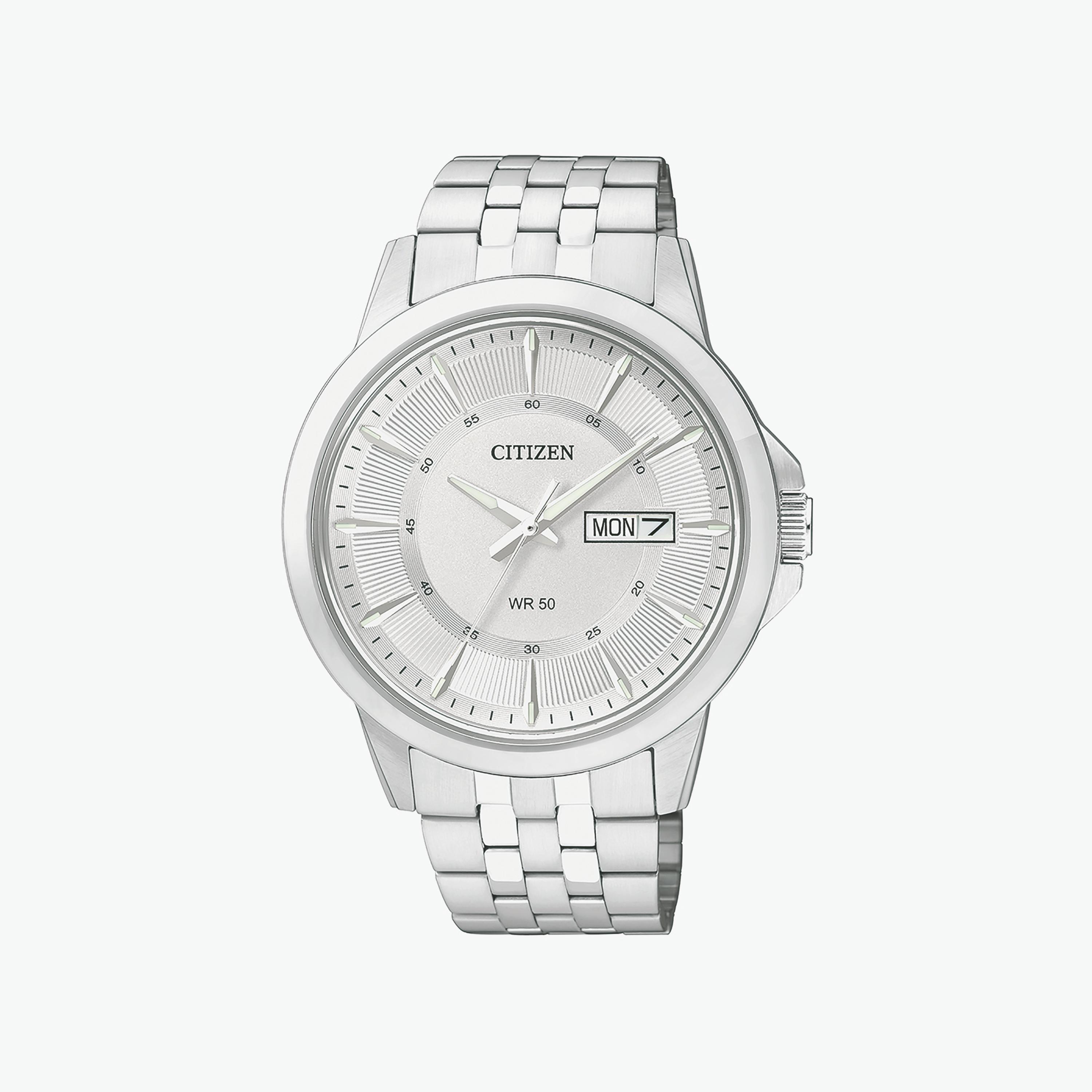 ساعة سيتيزن للرجال ذو 41 ملم بلون فضي مع انالوج بسوار ستانلس ستيل | BF2011-51A-men-watchesandjewellery-watches-image-1