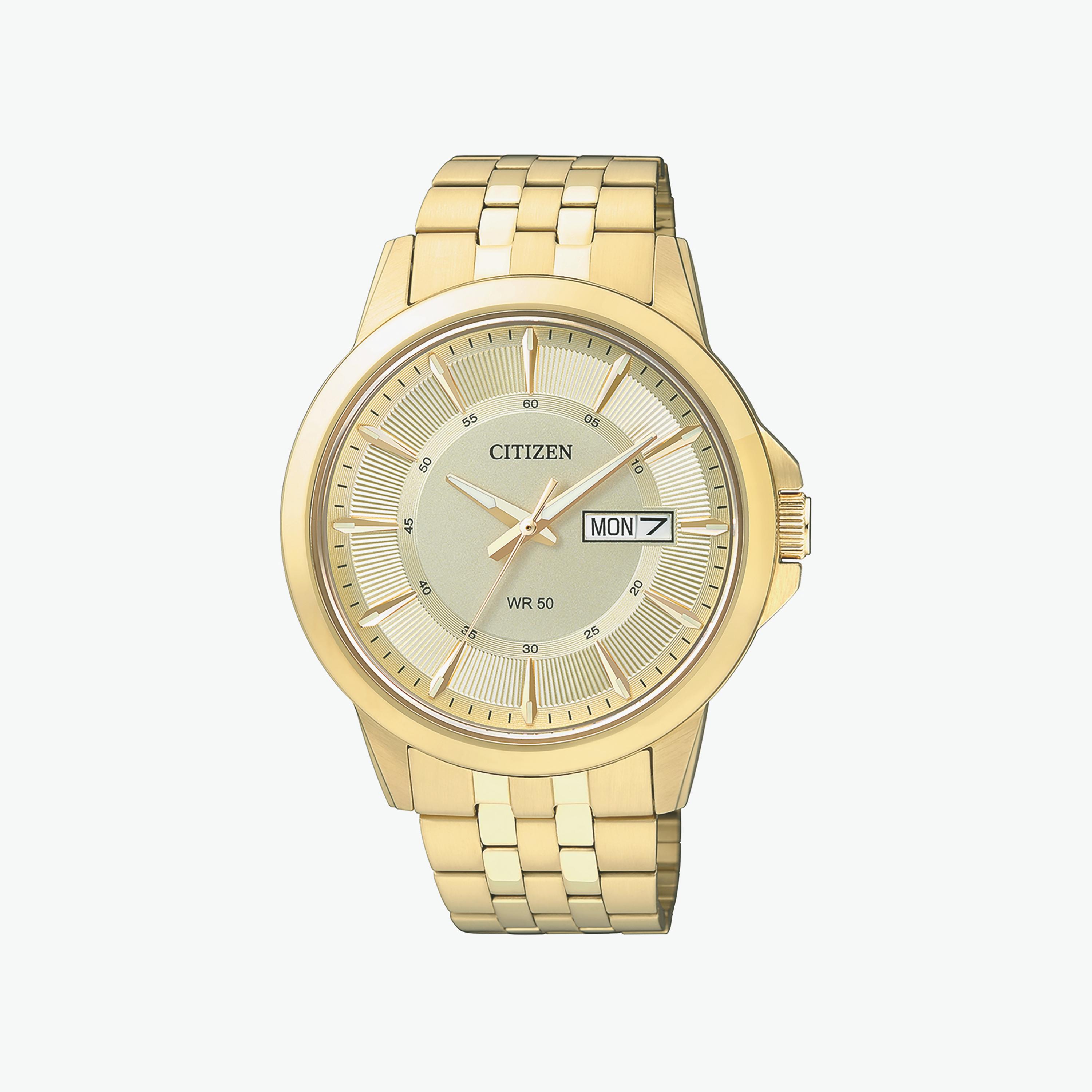 ساعة سيتيزن للرجال ذو 41 ملم بلون ذهبي مع انالوج بسوار ستانلس ستيل | BF2013-56P-men-watchesandjewellery-watches-image-1