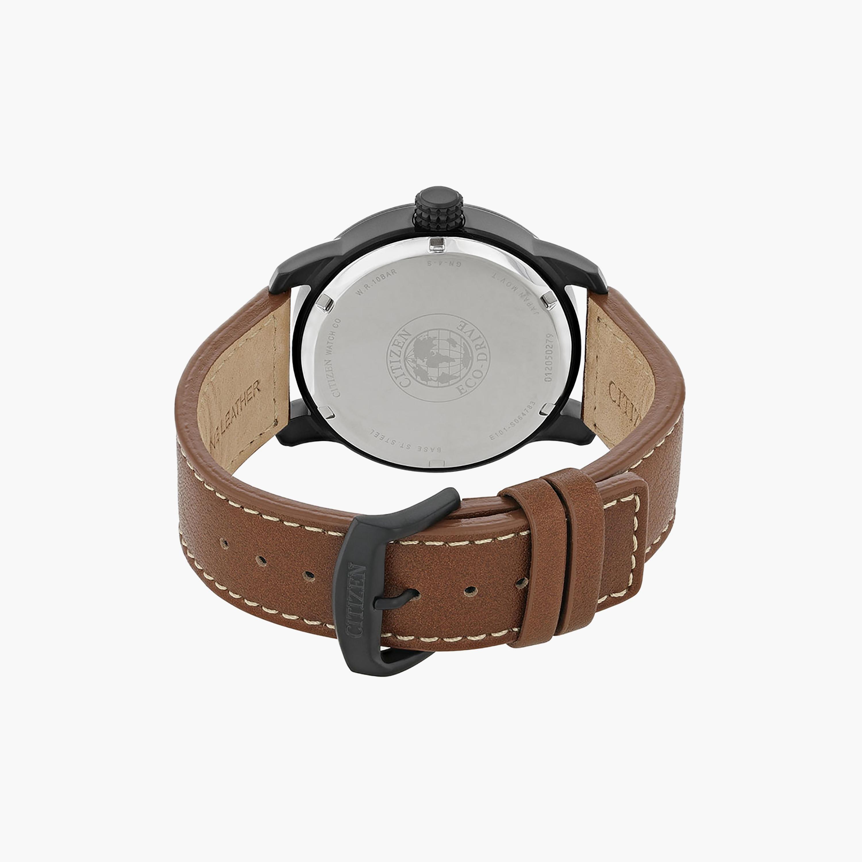 Citizen Eco-Drive Men's 42 MM Brown Analog Leather Strap Watch | BM8475-26E-men-watchesandjewellery-watches-image-2