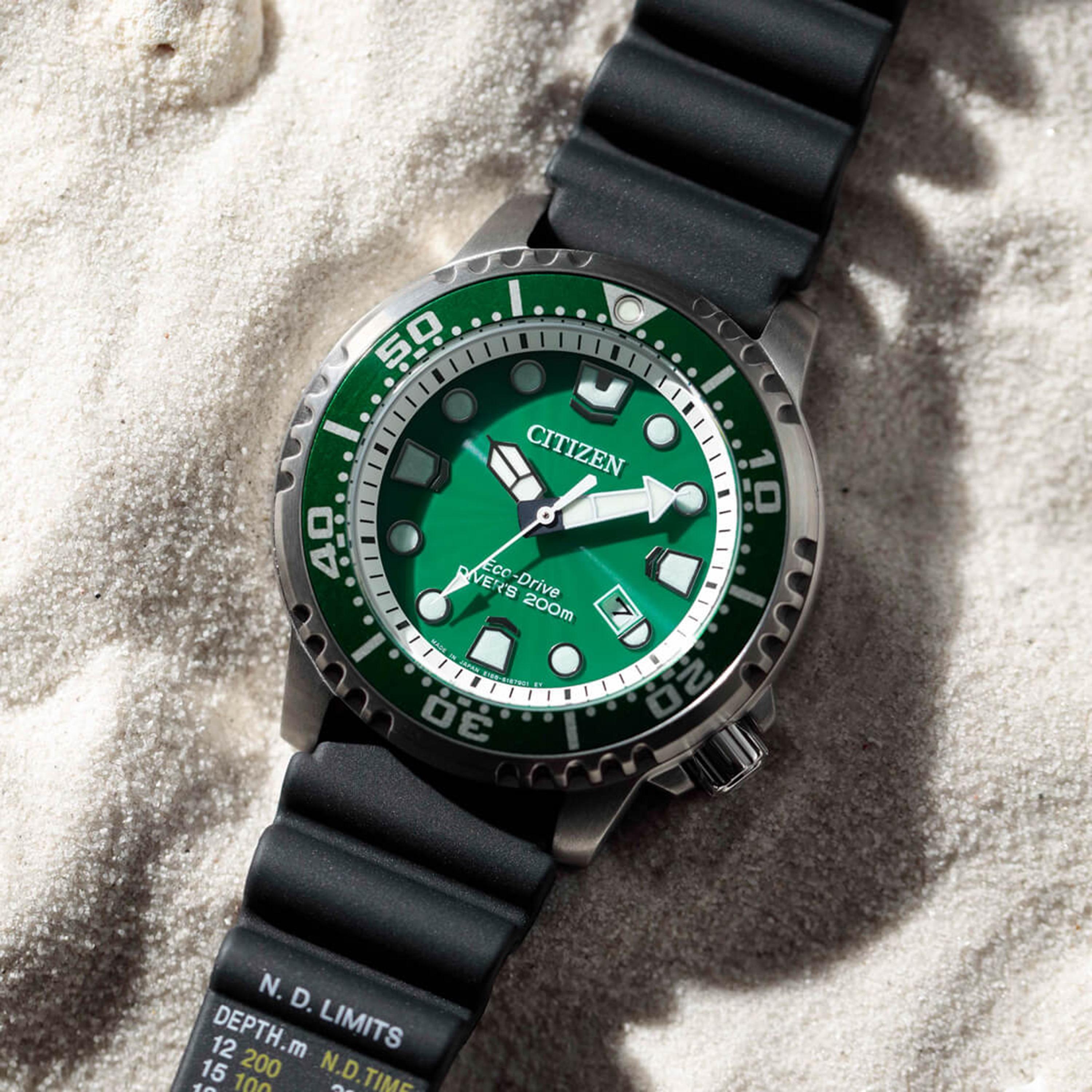 Citizen Promaster Men's 44 MM Dark Green Analog Polyurethane Strap Watch | BN0158-18X-men-watchesandjewellery-watches-image-3