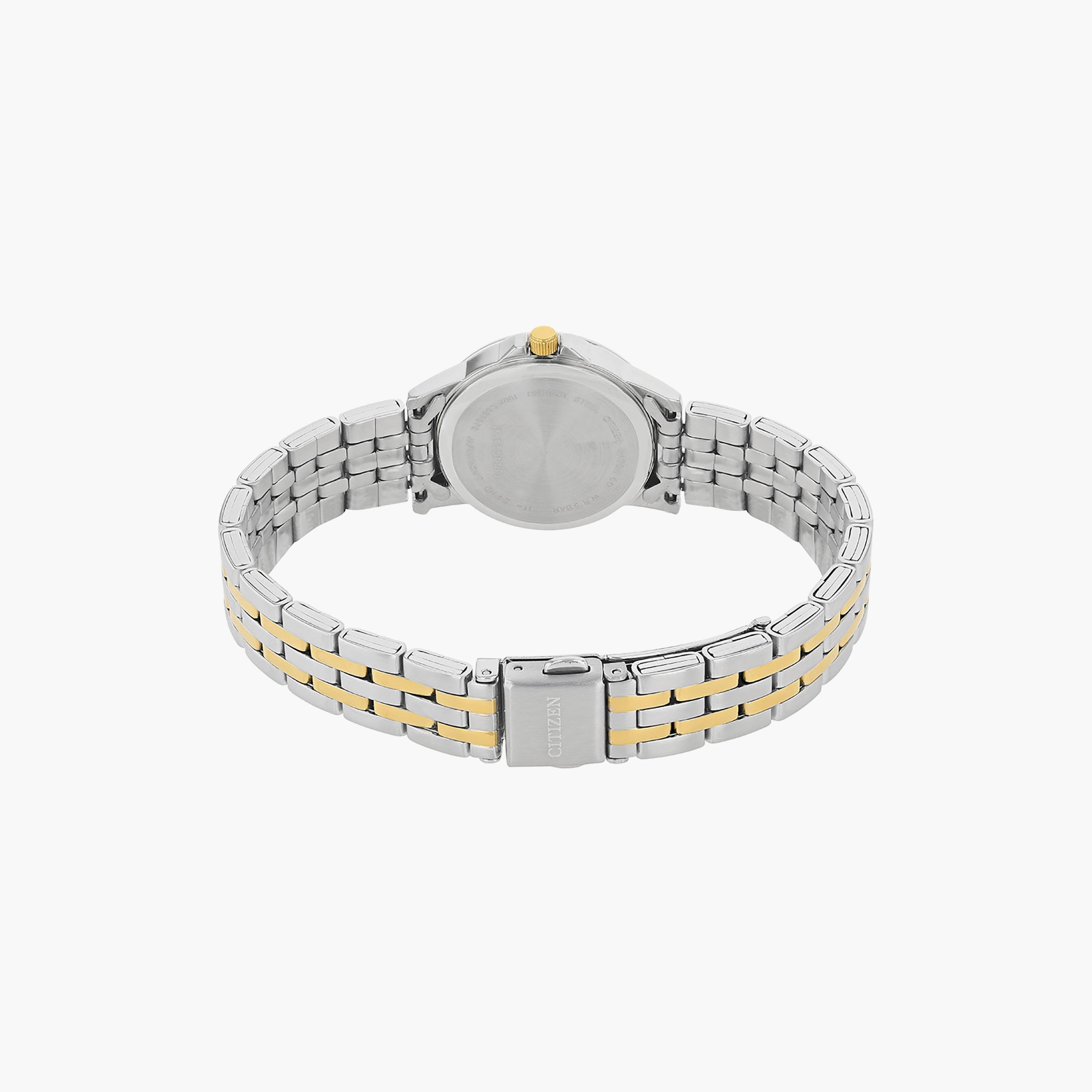ساعة سيتيزن ذو 27 ملم بلون فضي وذهبي مع انالوج بسوار ستانلس ستيل | EQ0608-55E-women-watchesandjewellery-watches-image-3