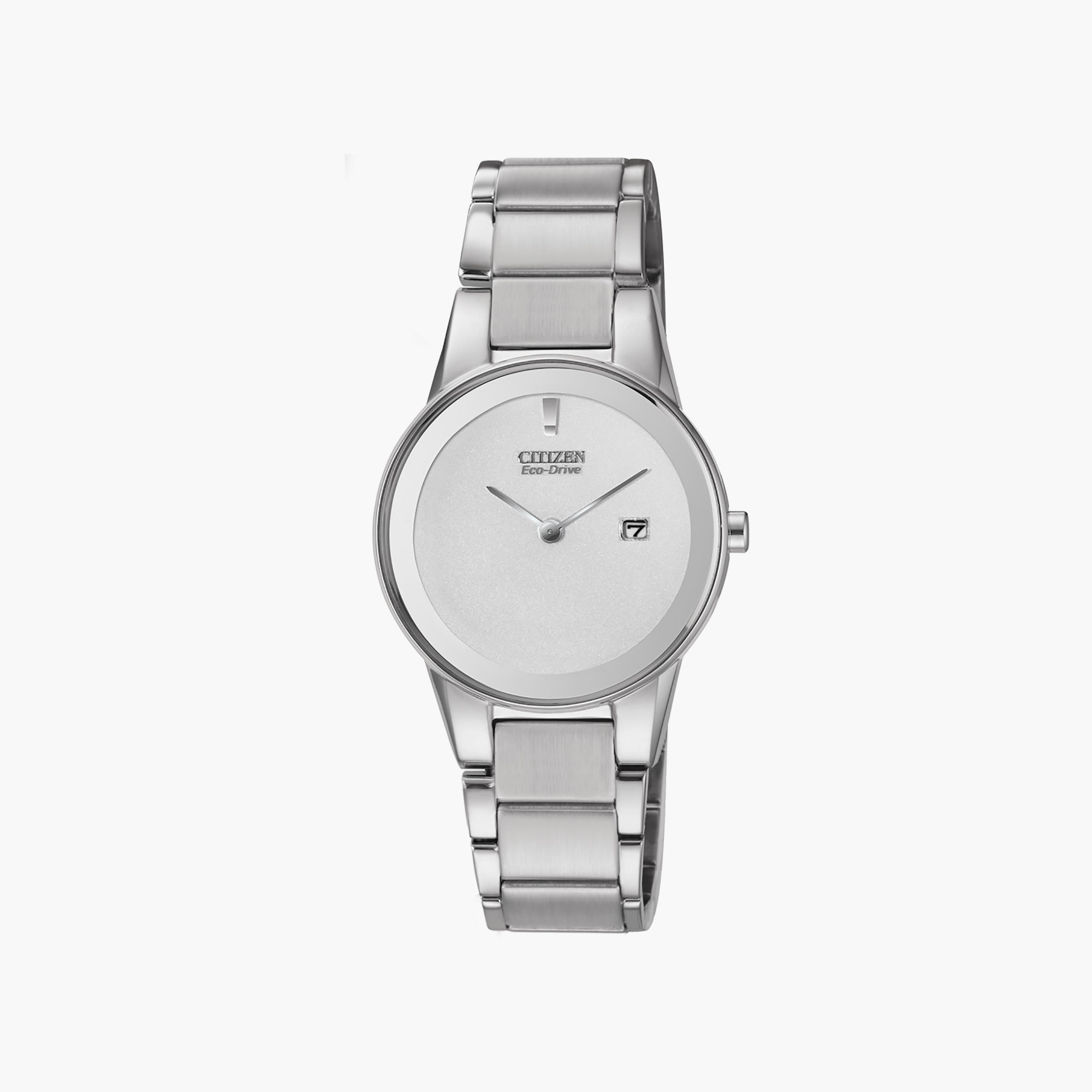 Citizen Eco-Drive 29 MM Silver Analog Stainless Steel Strap Watch | GA1050-51A-women-watchesandjewellery-watches-image-1