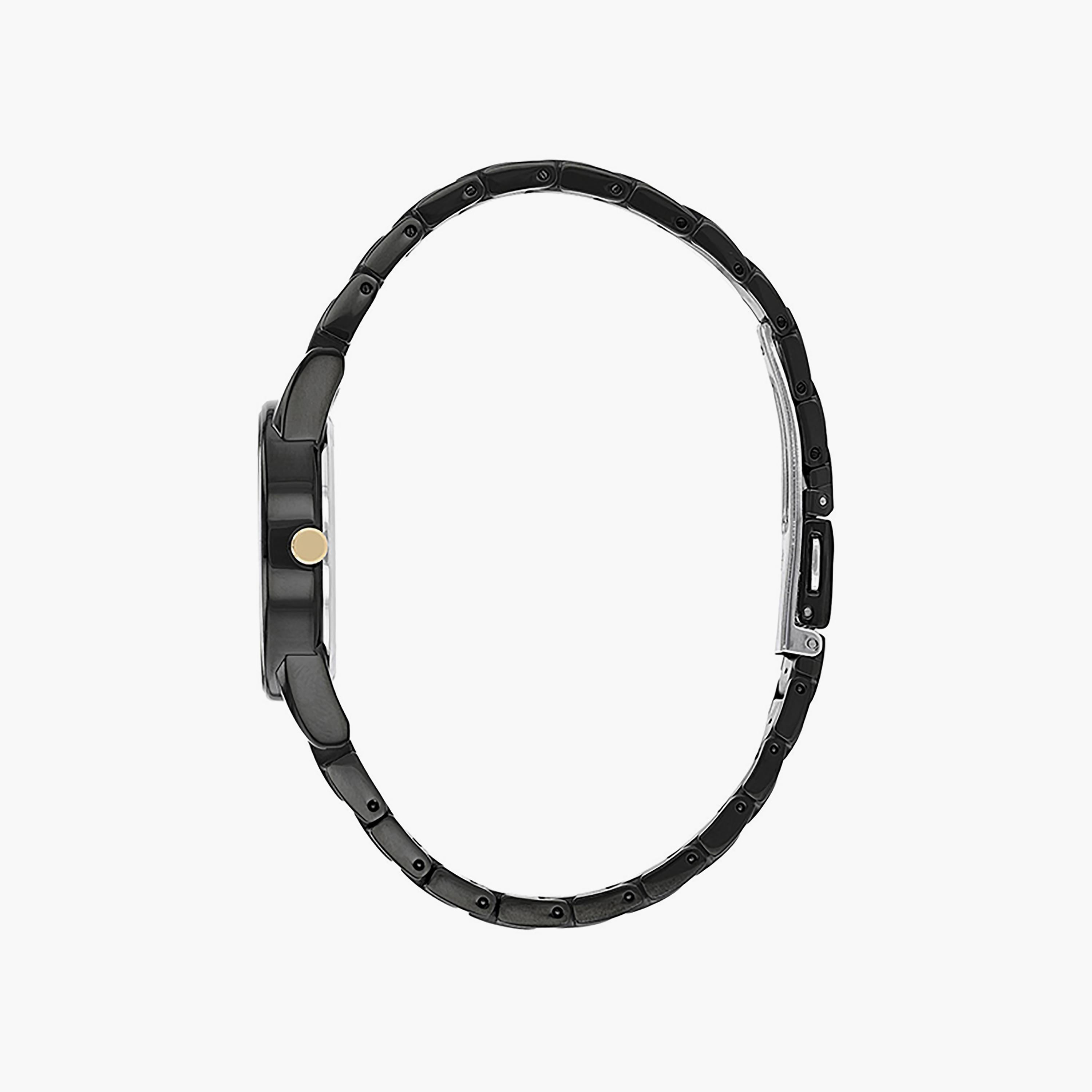 Citizen Eco-Drive 29 MM Black Analog Stainless Steel Strap Watch | GA1055-57F-women-watchesandjewellery-watches-image-2