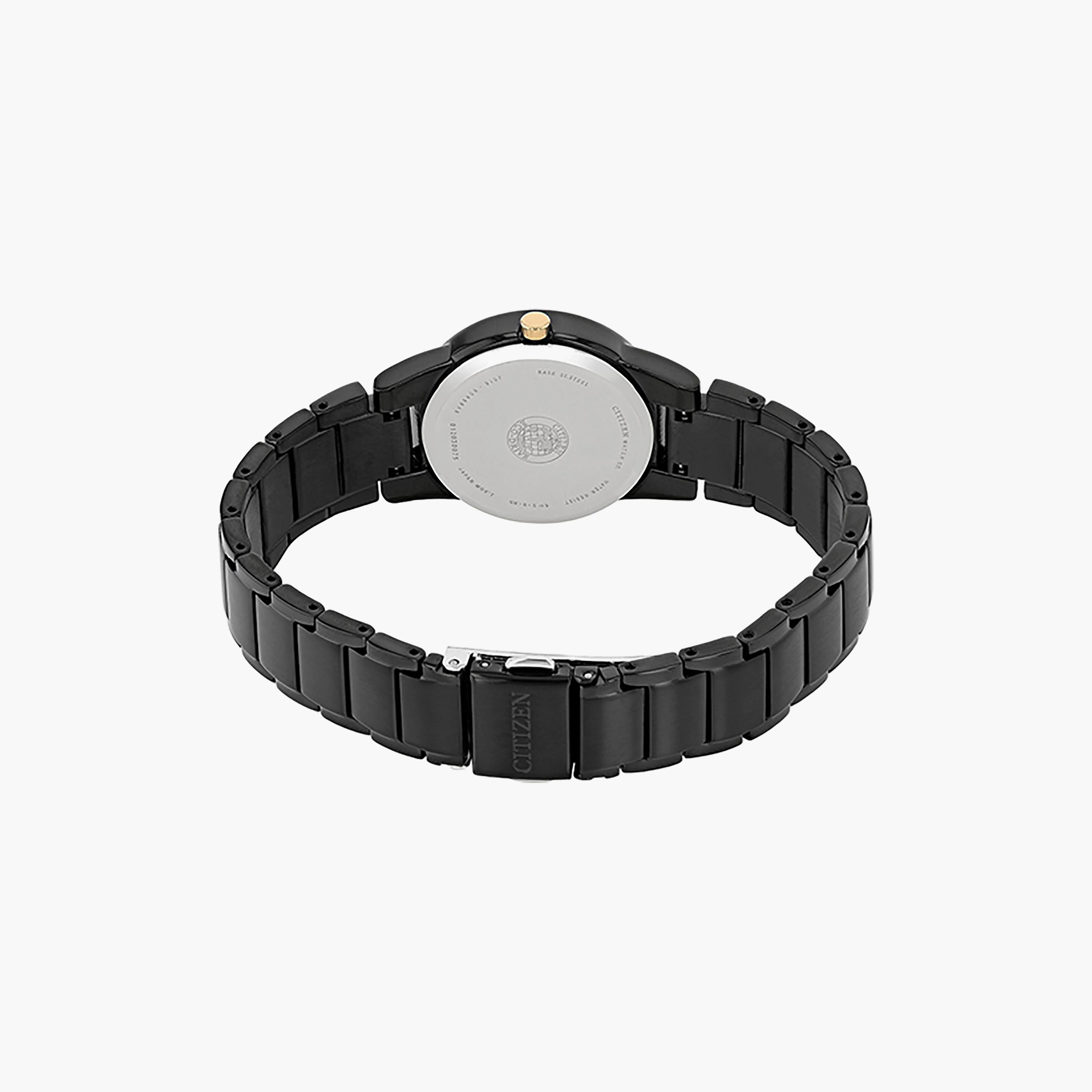 Citizen Eco-Drive 29 MM Black Analog Stainless Steel Strap Watch | GA1055-57F-women-watchesandjewellery-watches-image-3