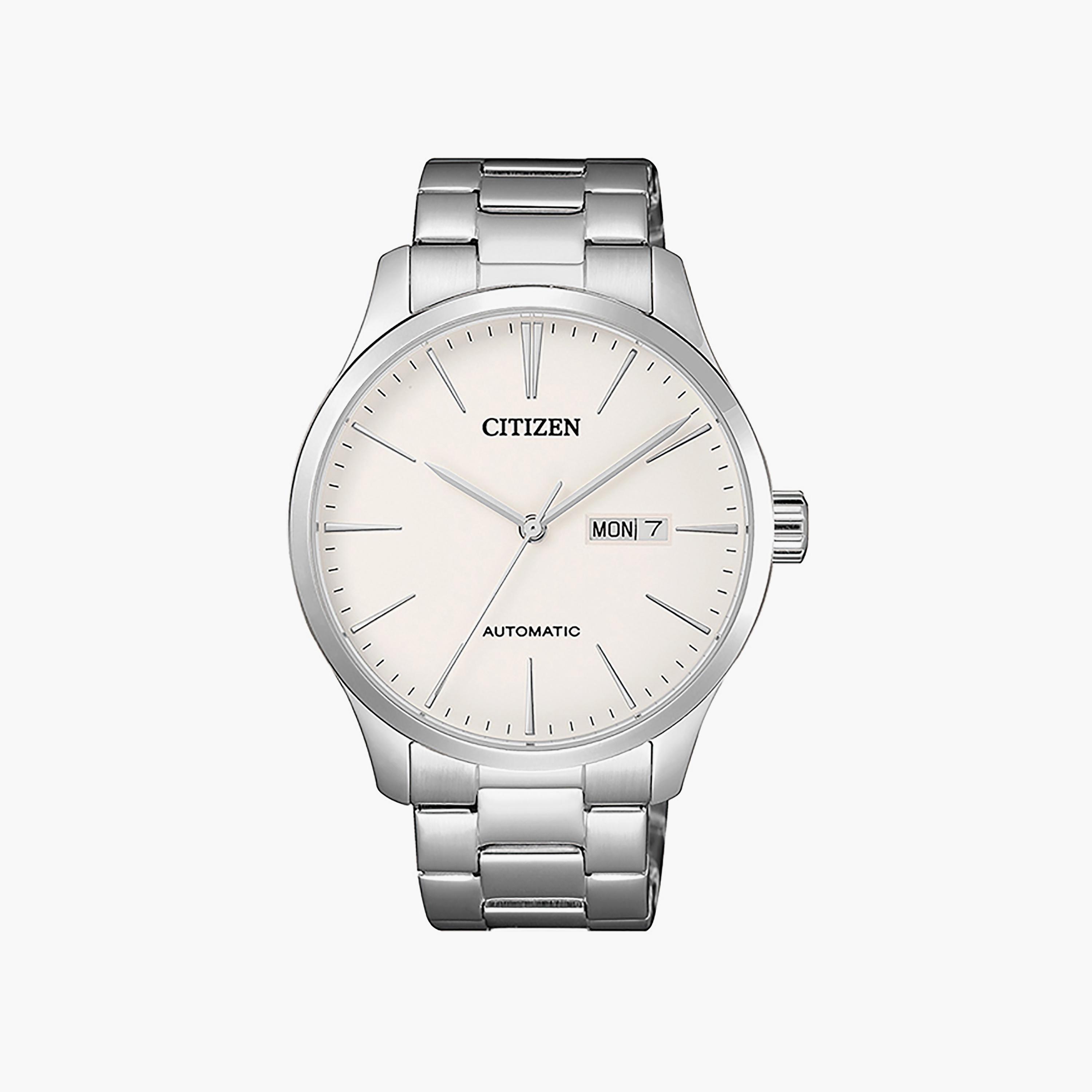 ساعة سيتيزن للرجال ذو 40 ملم بلون فضي مع أوتوماتيكي بسوار ستانلس ستيل | NH8350-83A-men-watchesandjewellery-watches-image-1