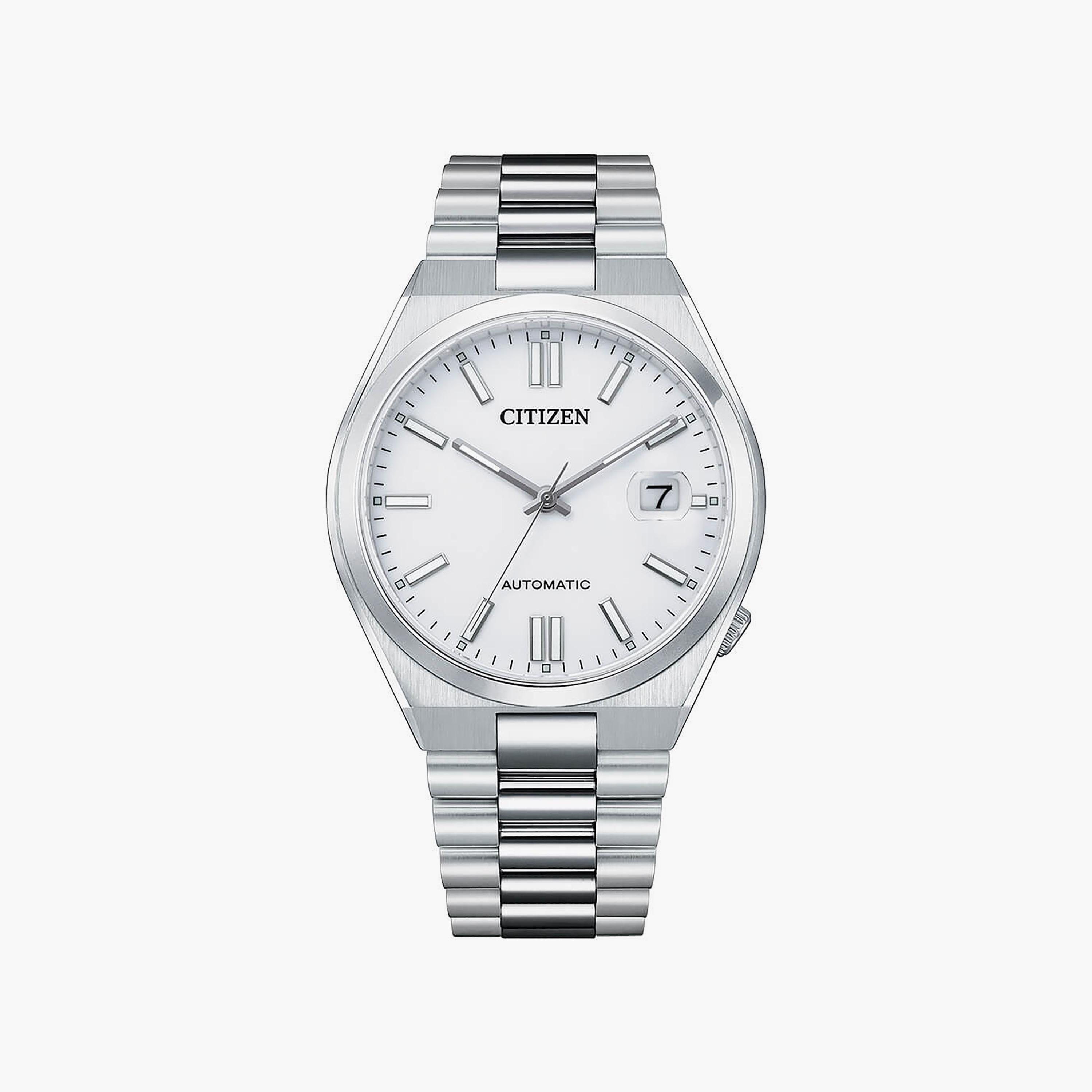 ساعة سيتيزن للرجال ذو 40 ملم بلون فضي مع أوتوماتيكي بسوار ستانلس ستيل | NJ0150-81A-men-watchesandjewellery-watches-image-1