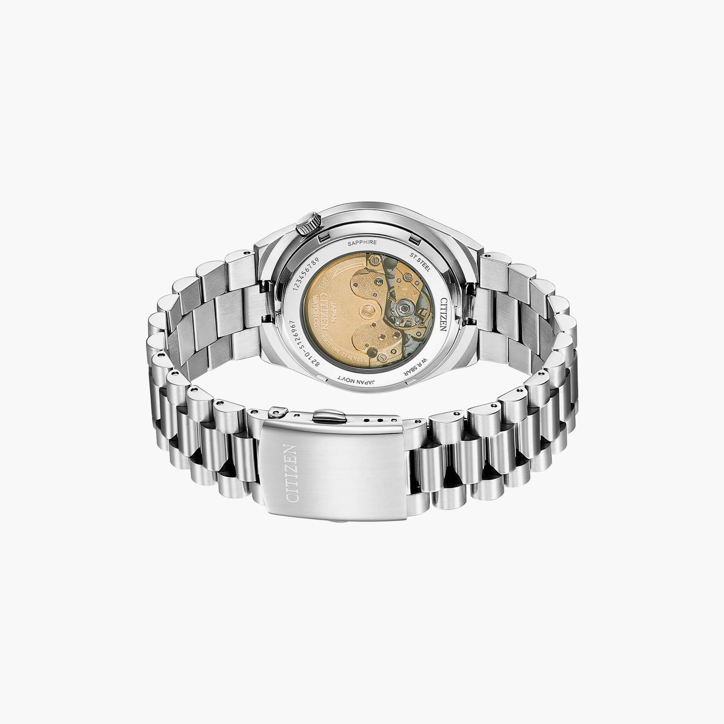 ساعة سيتيزن للرجال ذو 40 ملم بلون فضي مع أوتوماتيكي بسوار ستانلس ستيل | NJ0150-81L-men-watchesandjewellery-watches-image-3