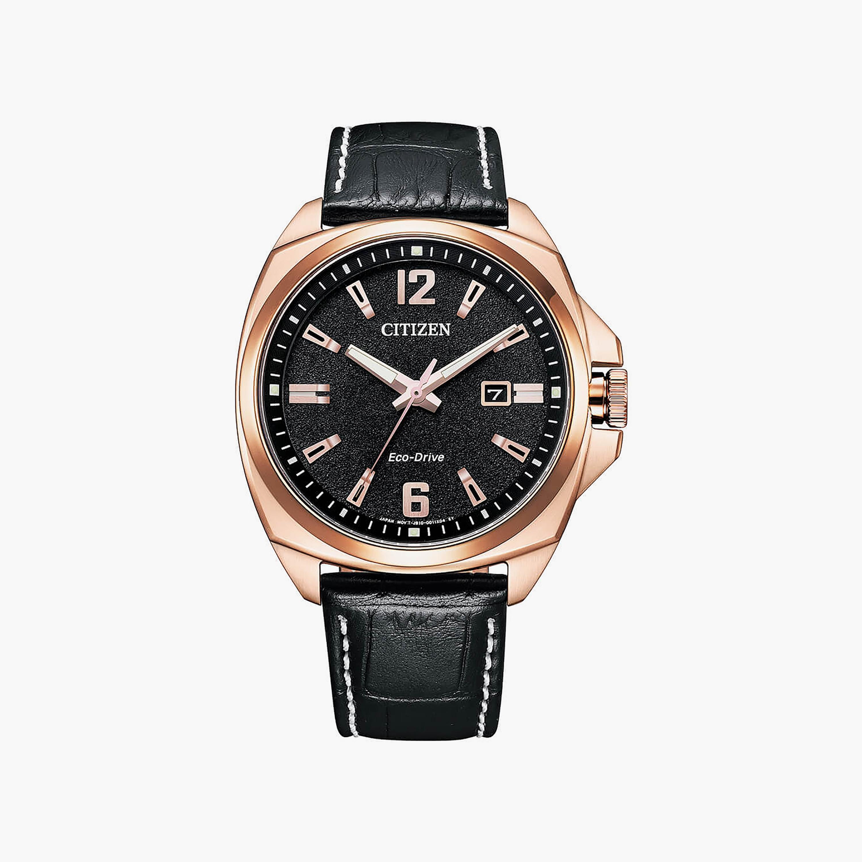 Citizen Eco-Drive Men's 46 MM Black Analog Leather Strap Watch | AW1723-02E-men-watchesandjewellery-watches-image-1