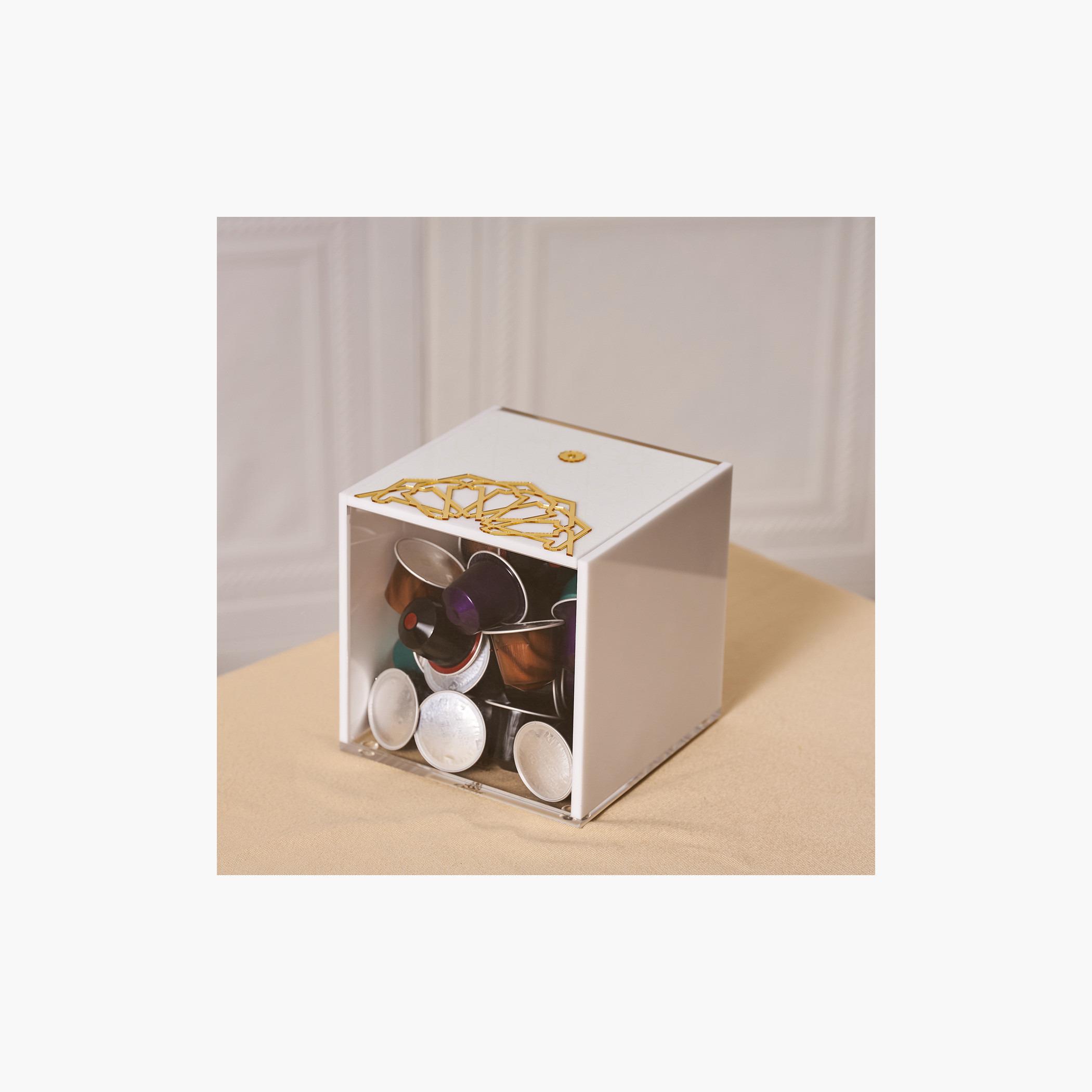 Embossed Acrylic Jar with Lid - 13x13 cms-household-kitchen-foodstorage-containers-image-2
