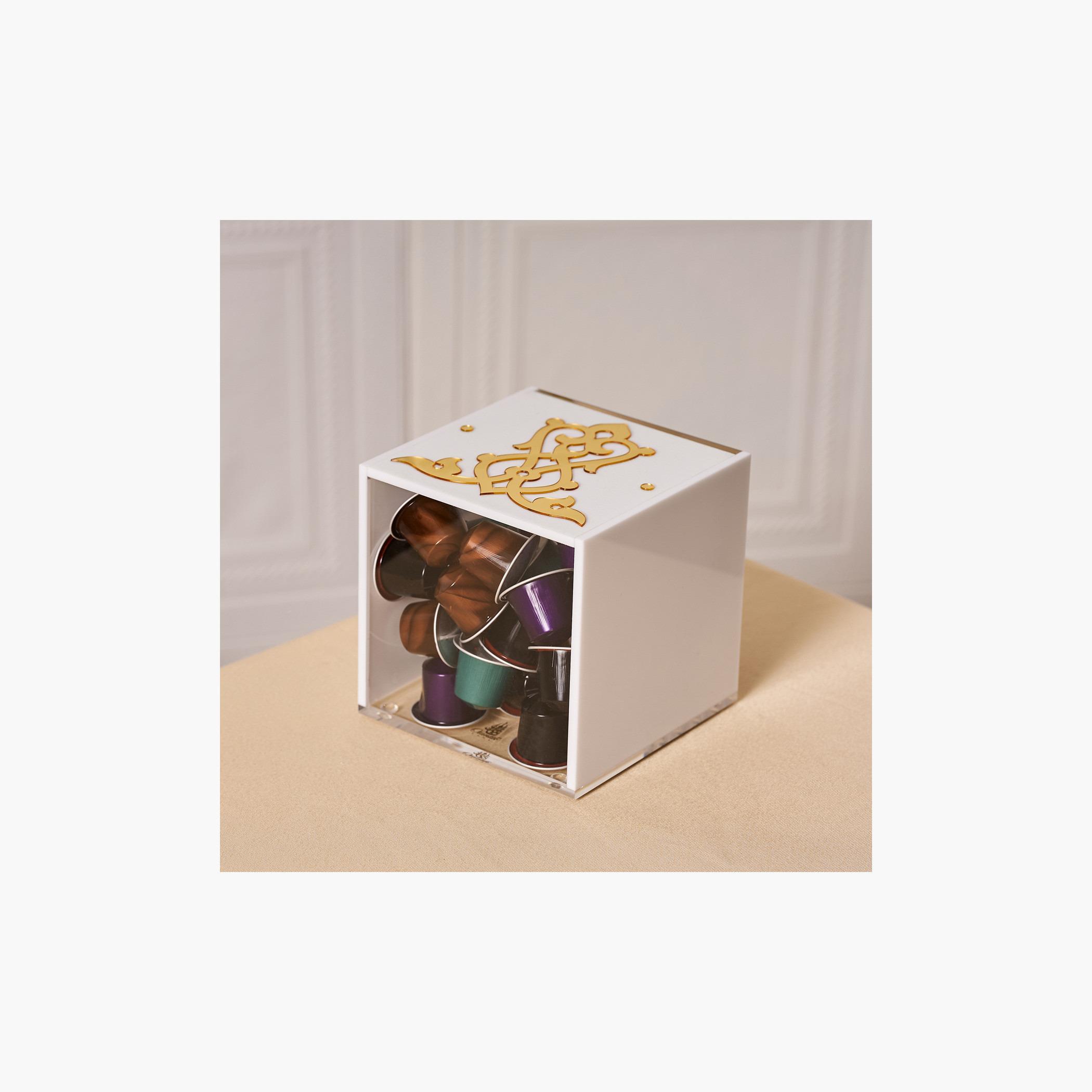 جرة أكريليك منقوشة بغطاء من أوتانتيك - 13x13 سم-household-kitchen-foodstorage-containers-image-2