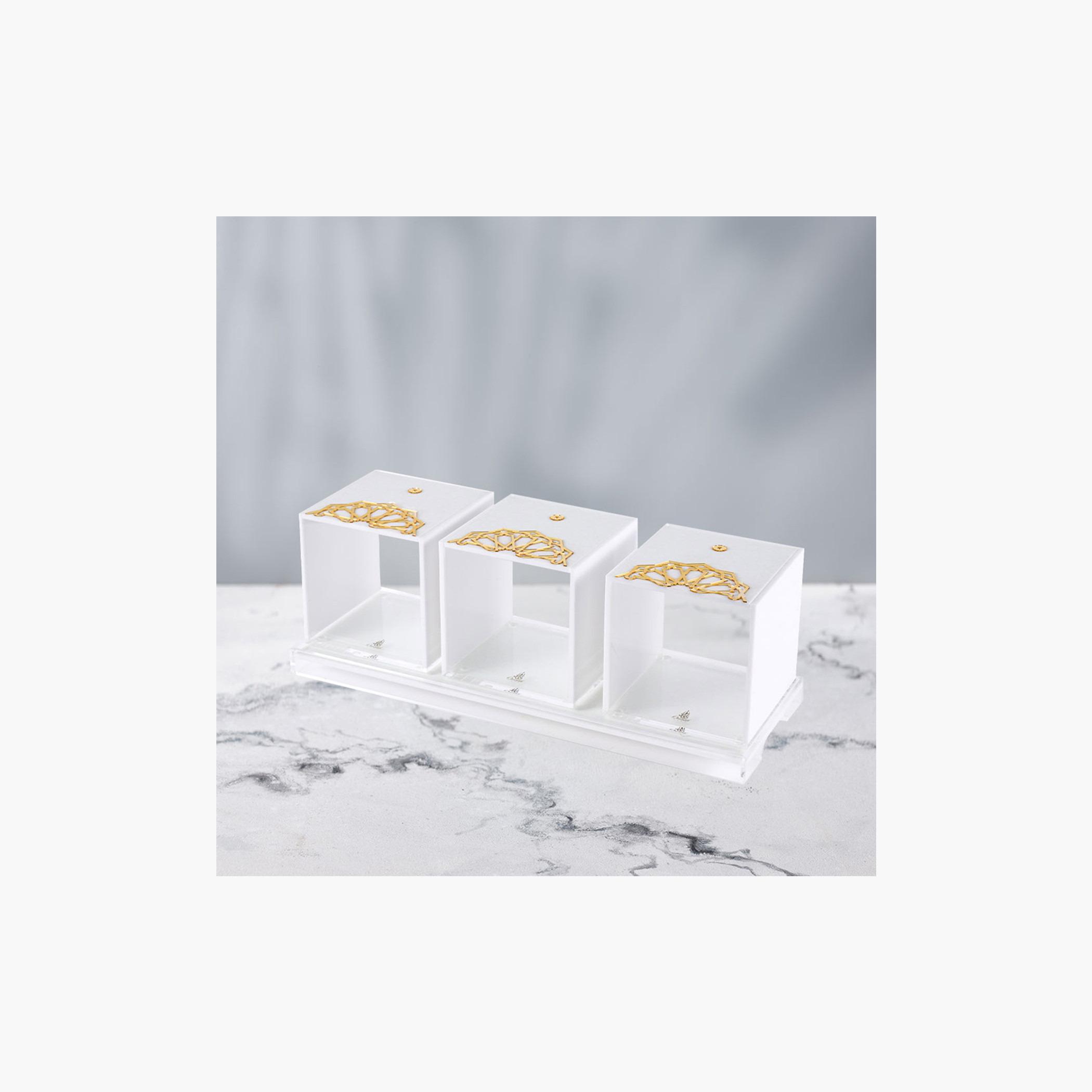 Embossed 4-Piece Acrylic Jar and Tray Set-household-kitchen-foodstorage-containers-image-2