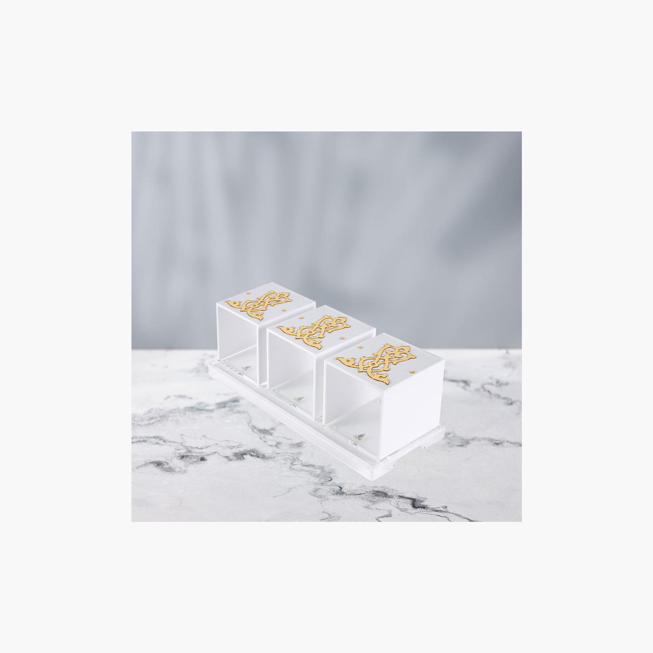 Embossed 4-Piece Acrylic Jar and Tray Set-household-kitchen-foodstorage-containers-image-1