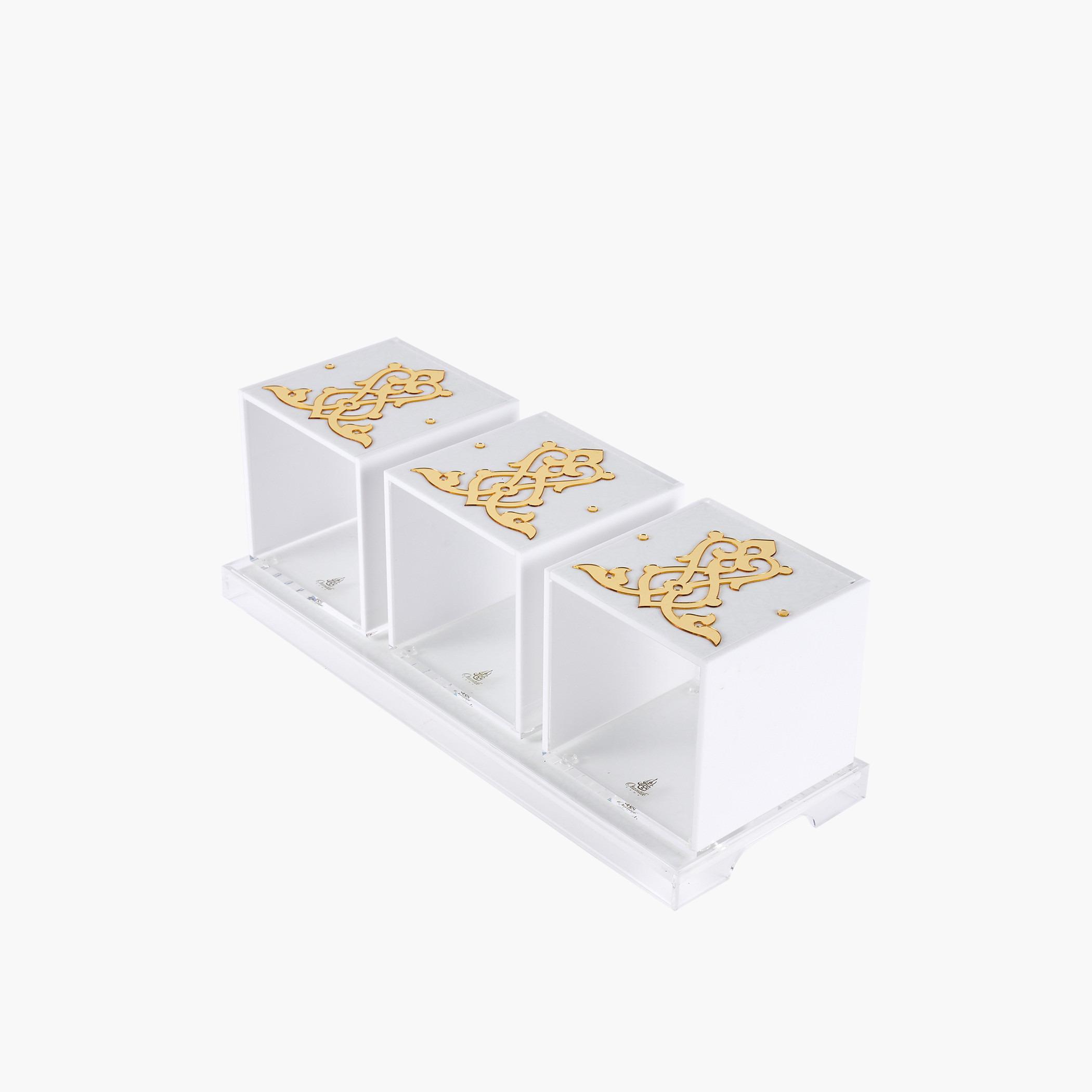 Embossed 4-Piece Acrylic Jar and Tray Set-household-kitchen-foodstorage-containers-image-2