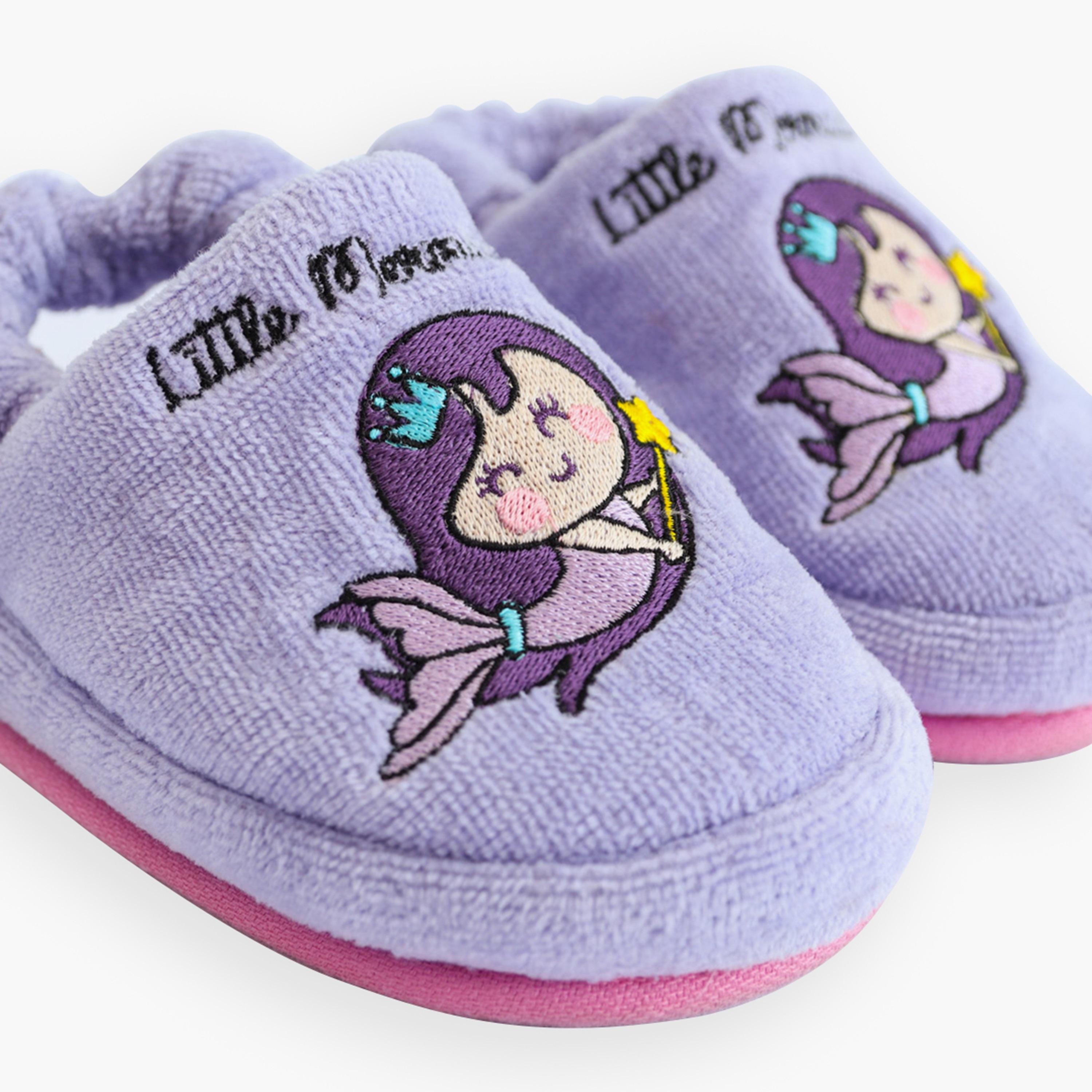 Milk&Moo Kids Poncho and House Slippers - Little Mermaid, Size 29-30 cm-baby-girls-shoes-flipflopsandslides-image-4