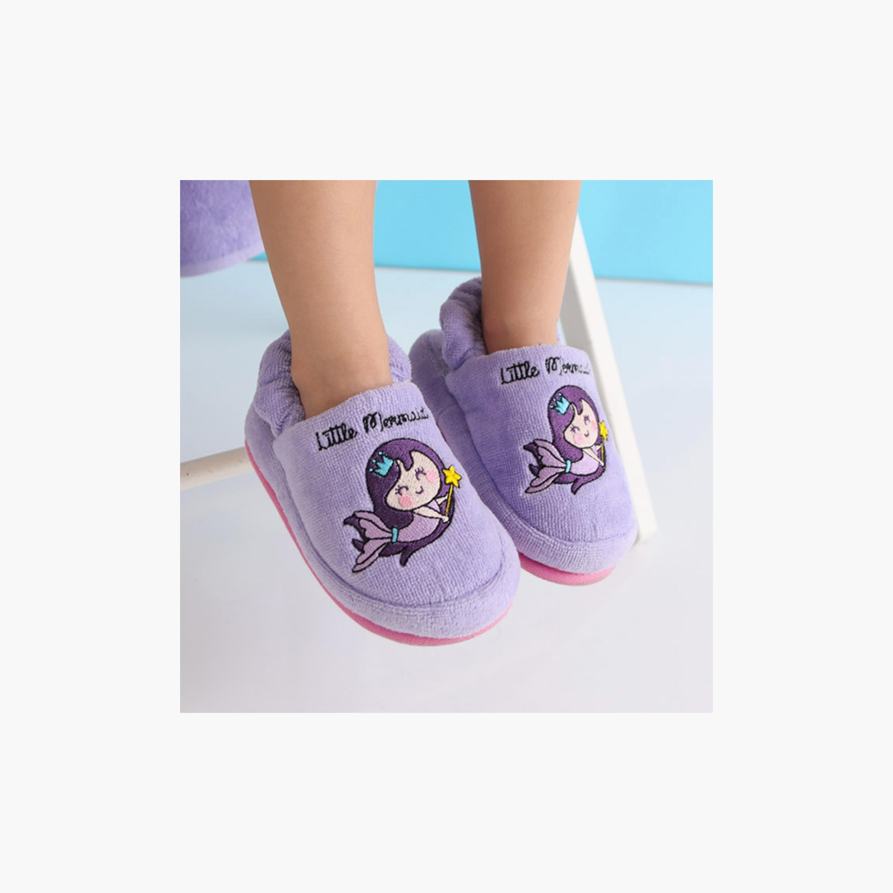 Milk&Moo Kids Poncho and House Slippers - Little Mermaid, Size 29-30 cm-baby-girls-shoes-flipflopsandslides-image-5