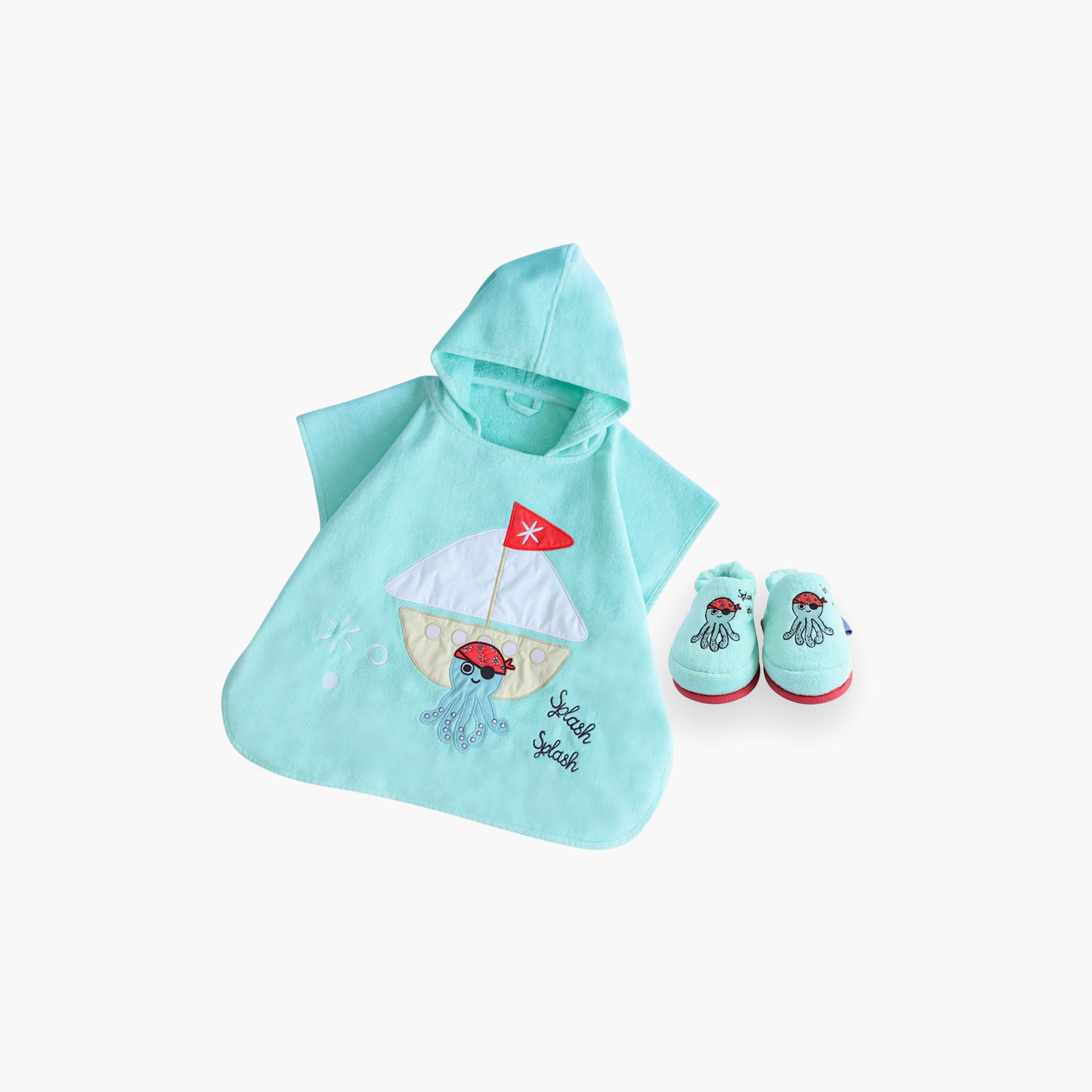 Milk&Moo Kids Poncho and House Slippers - Sailor Octopus, Size 29-30 cm-baby-boys-shoes-flipflopsandslides-image-1