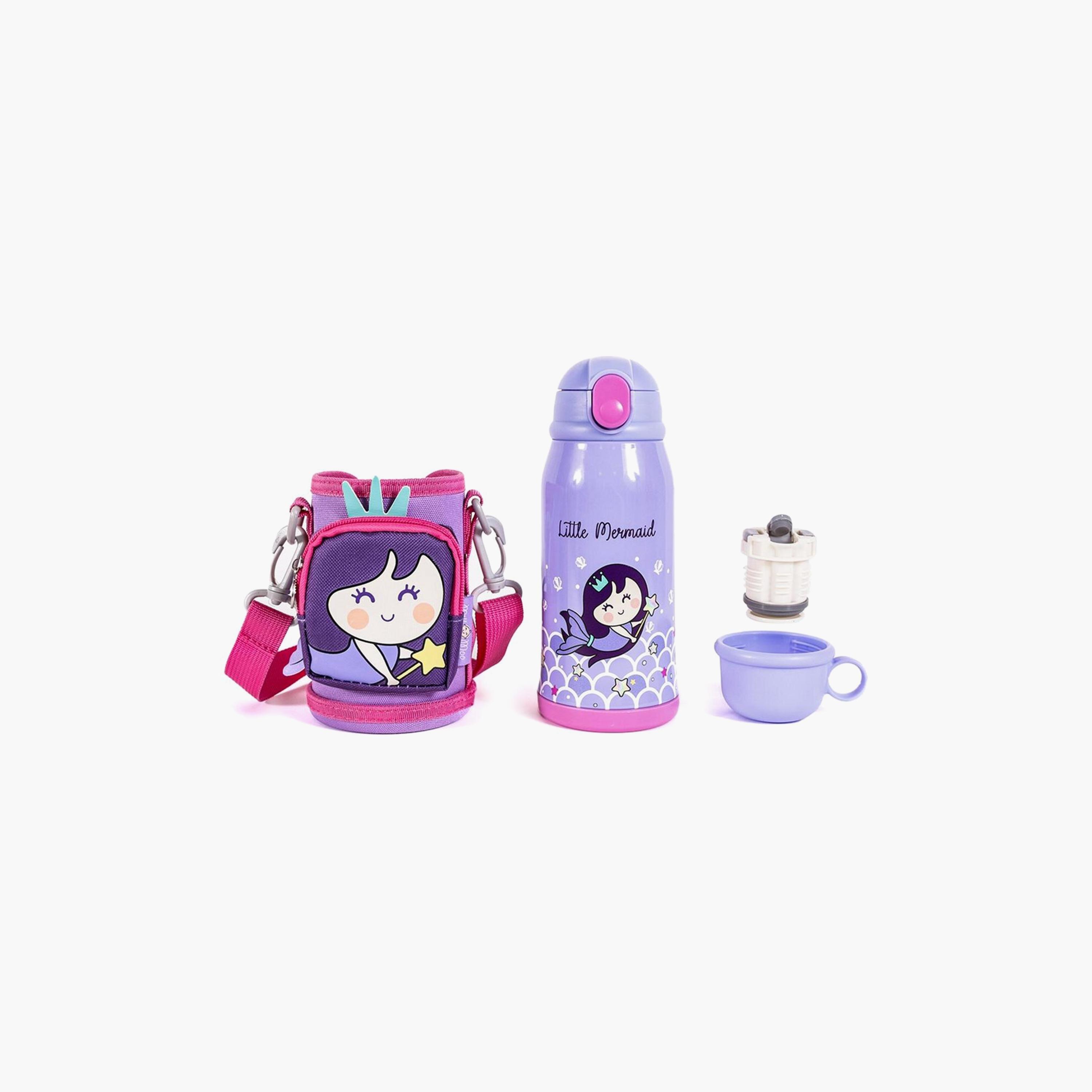 Milk&Moo Steel Kids Water Bottle with Bag Mermaid - 550 ml-school-waterbottles-image-2