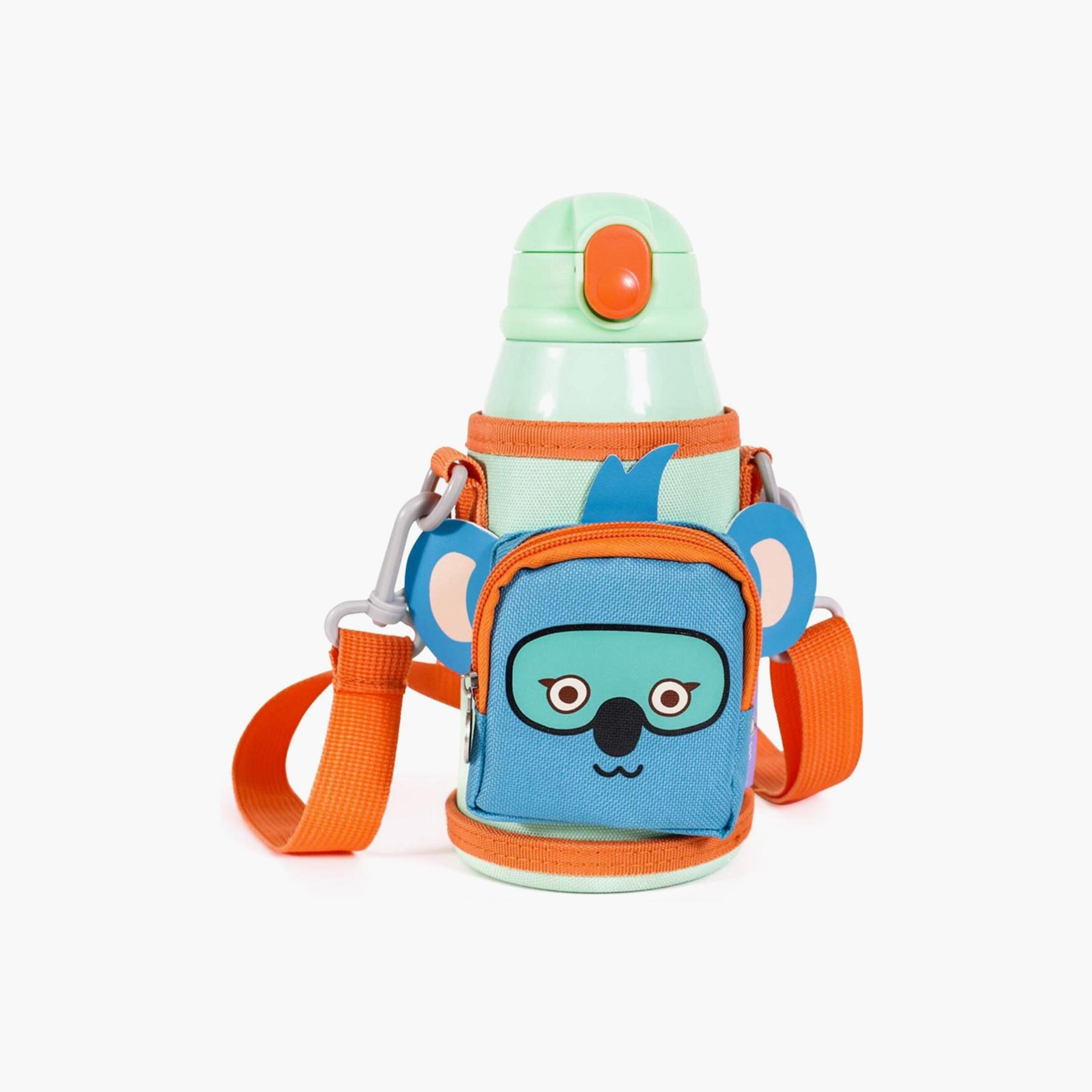 Milk&Moo Steel Kids Water Bottle with Bag Jungle Friends - 550ml-school-waterbottles-image-1