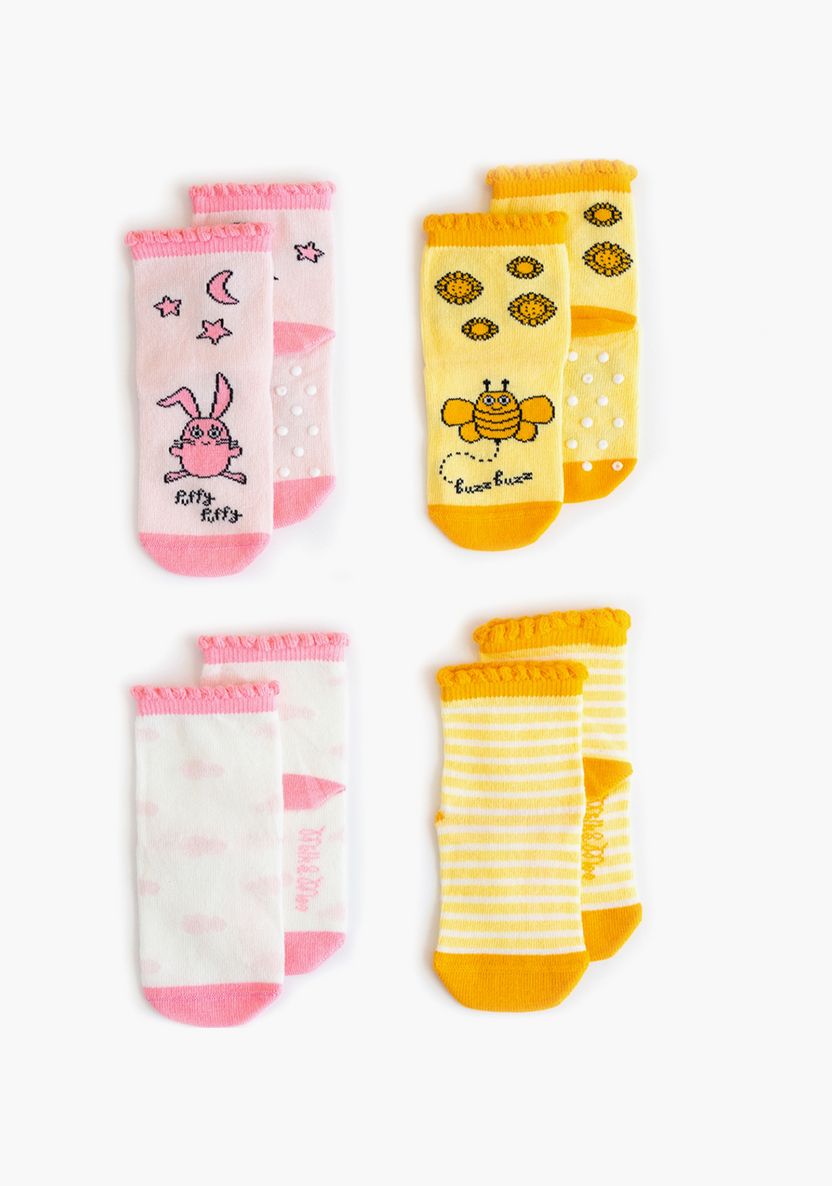 Milk&Moo Buzzy Bee and Chancin 4 Piece Baby Sock Set Milk&Moo Buzzy Bee and Chancin 4 Piece Baby Sock Set