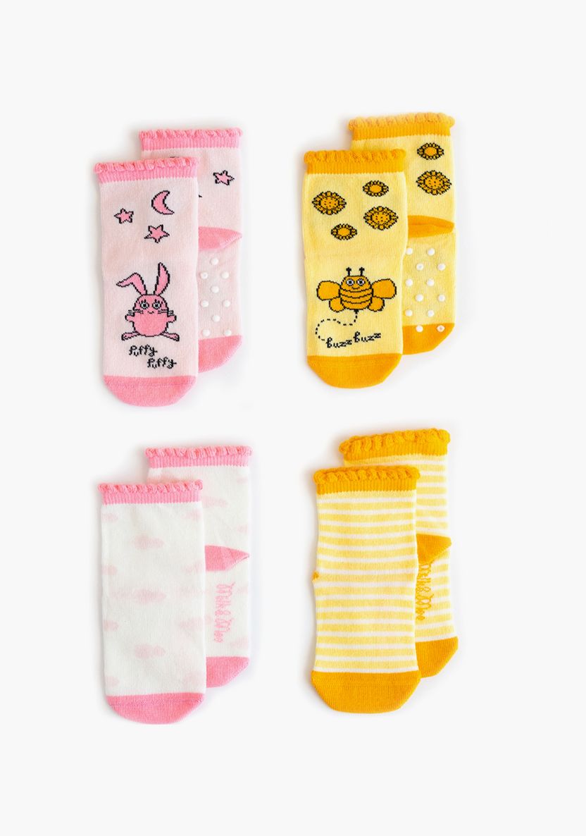 Milk&Moo Buzzy Bee and Chancin 4 Piece Baby Sock Set, 12-24 Months Milk&Moo Buzzy Bee and Chancin 4 Piece Baby Sock Set, 12-24 Months