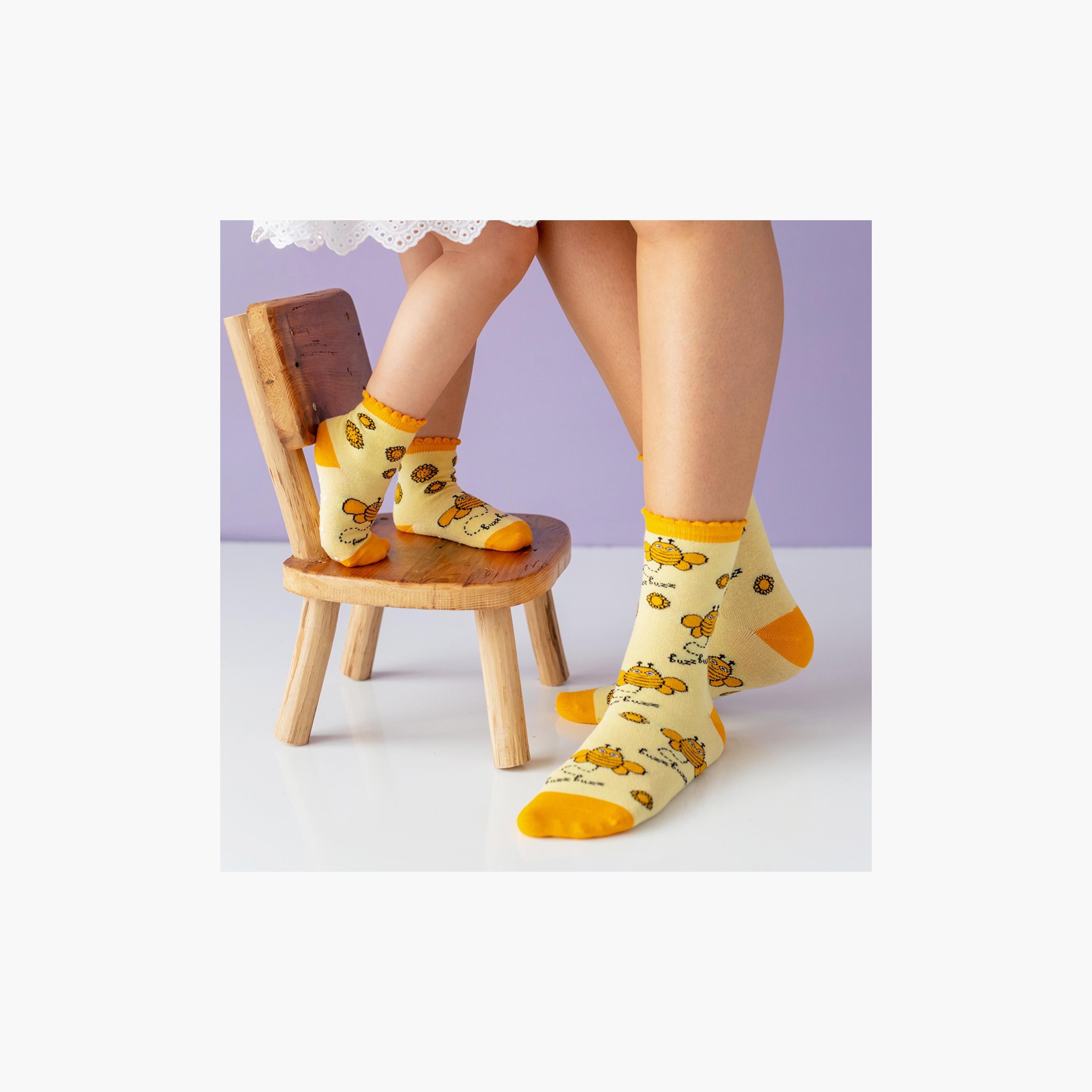 Milk&Moo 4-Pairs Buzzy Bee and Chancin Mother and Baby Sock Set-baby-boys-accessories-socks-image-3