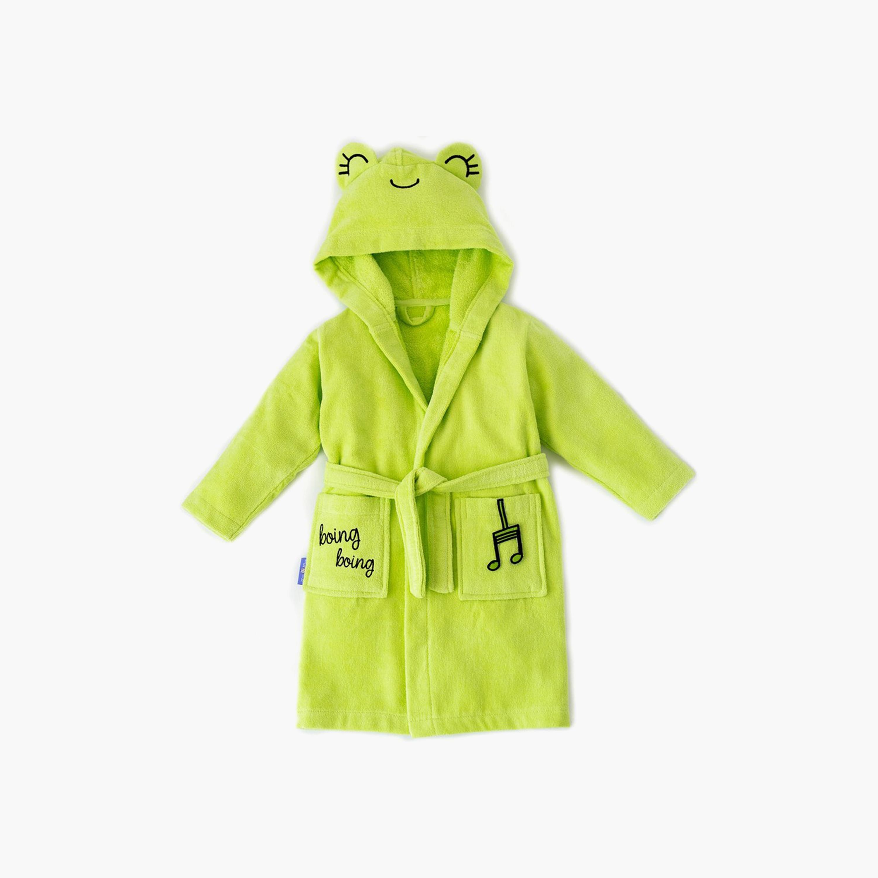 Milk&Moo Cacha Frog Velvet Bathrobe - 24 x 24 x 7 cm-baby-bathandcare-towels-image-1