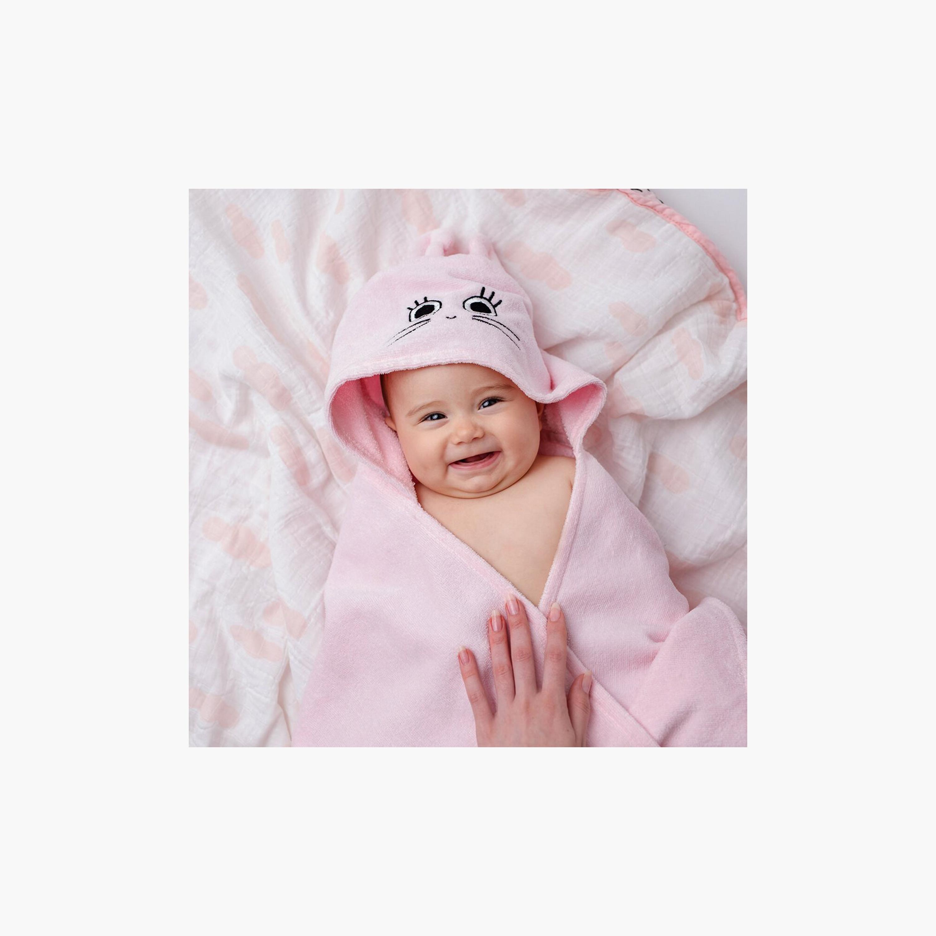 Milk&Moo Chancin Velvet Hooded Baby Towel - 14 x 24 x 7 cm-baby-bathandcare-towels-image-5
