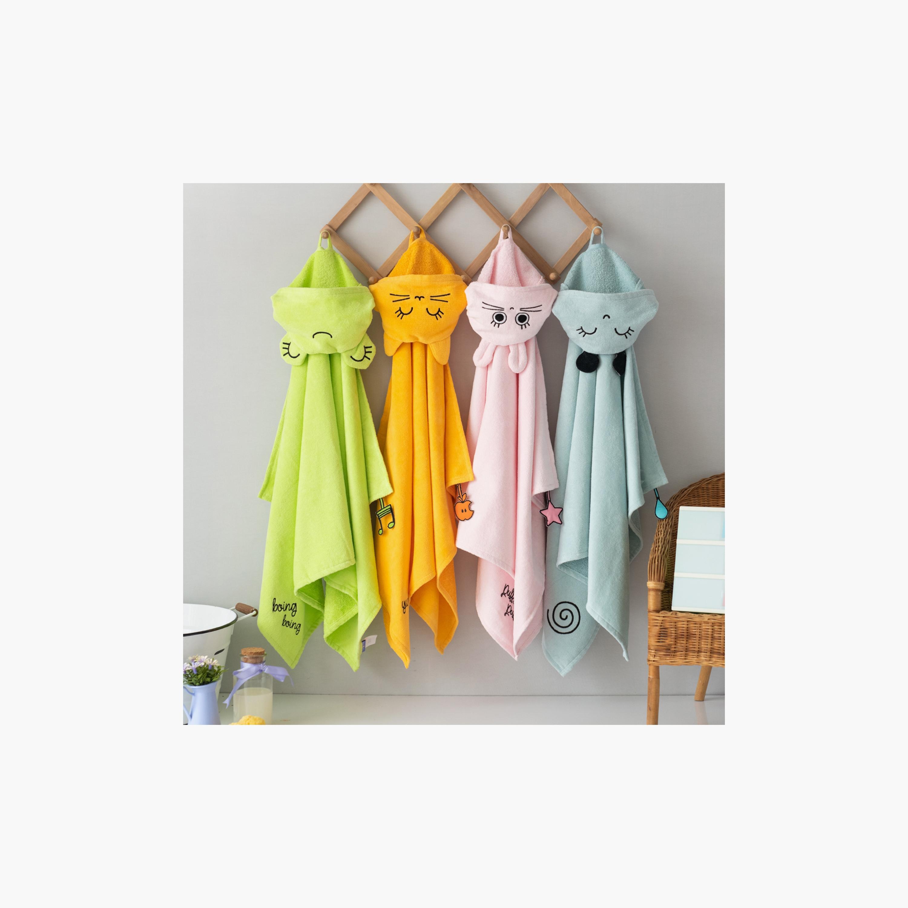 Milk&Moo Cacha Frog Velvet Hooded Baby Towel - 14 x 24 x 7 cm-baby-bathandcare-towels-image-3
