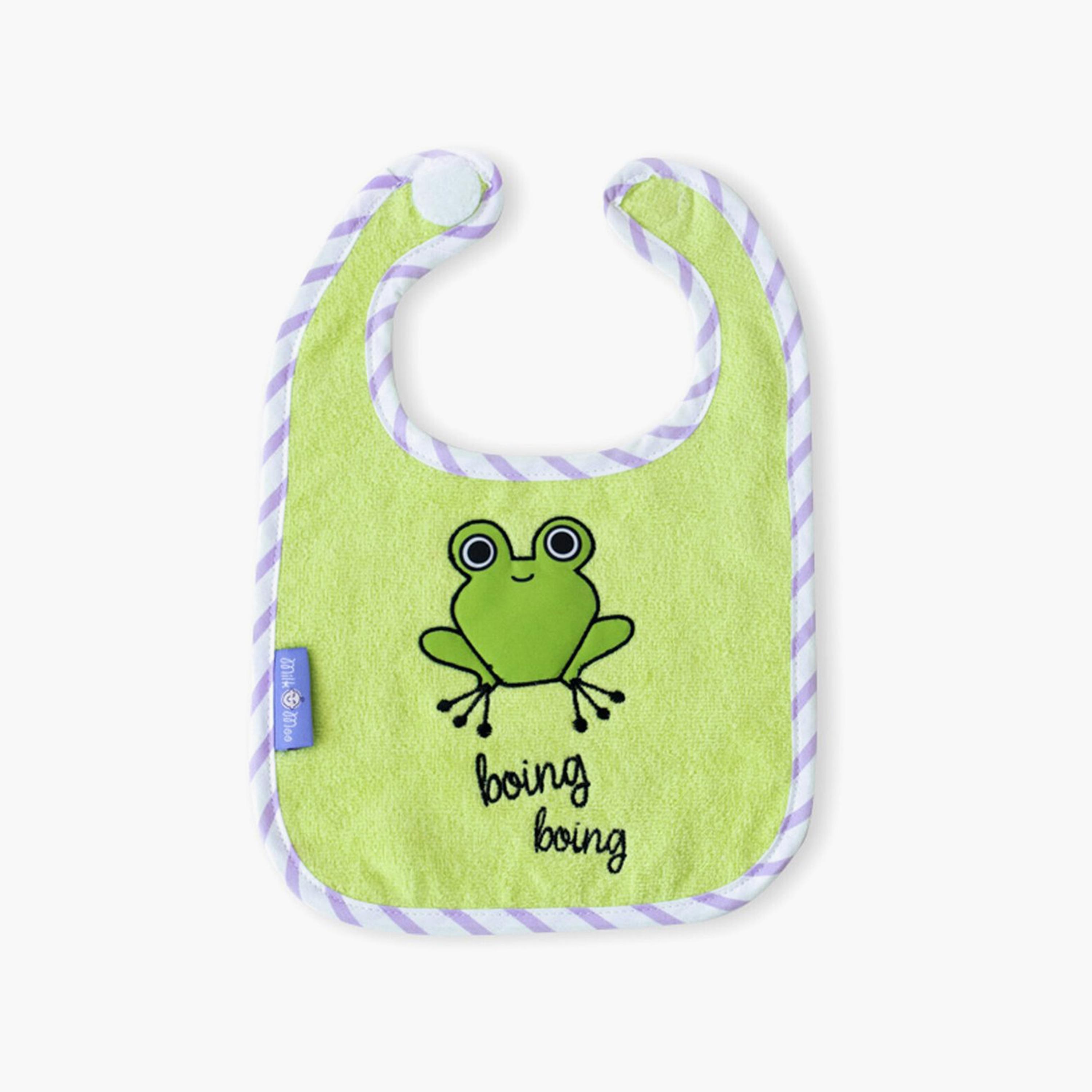 Milk&Moo 2-Piece Chancin Rabbit&Cacha Frog Baby Towel Bib Set-baby-feeding-bibs-image-3